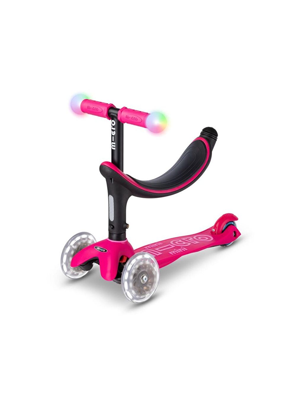 Micro Pembe Mini2Grow Deluxe Magic LED 3 Tekerlekli Scooter Pink - 1