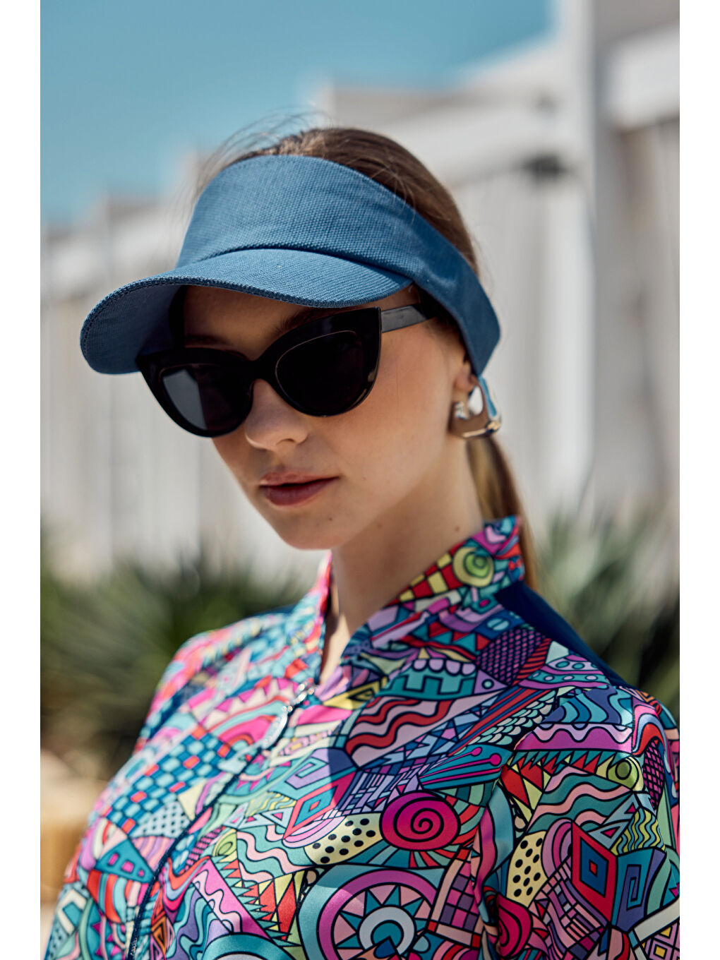 Ayarlanabilir Vizör Tenisçi Golf Şapka Güneş Koruyucu Siperlik RŞ-109 İndigo-1