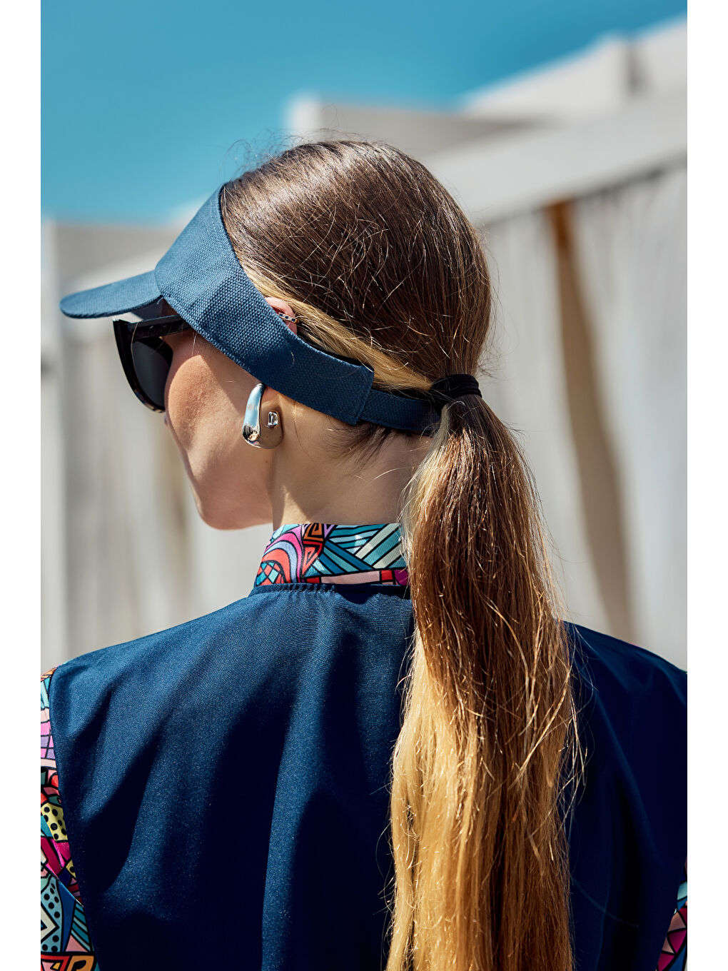 Ayarlanabilir Vizör Tenisçi Golf Şapka Güneş Koruyucu Siperlik RŞ-109 İndigo-2