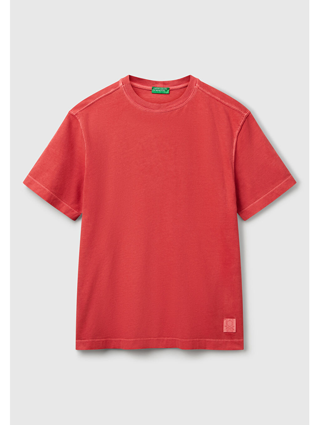 Erkek Mercan %100 Pamuk Logo Baskılı Relax Fit T-Shirt-1