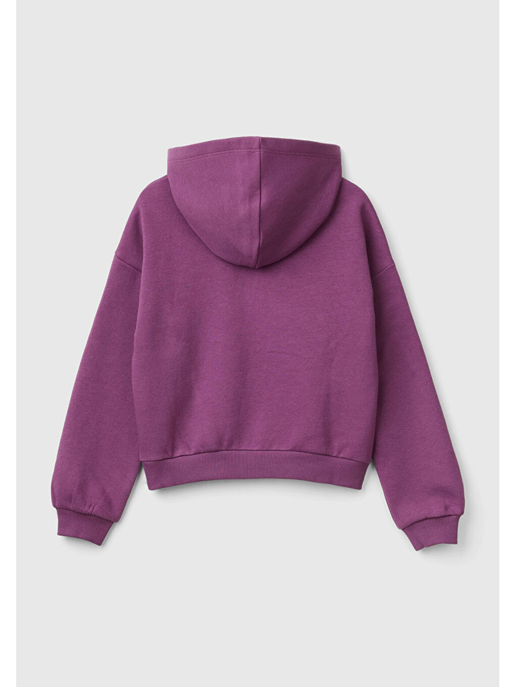 United Colors Of Benetton Kız Çocuk Mor Pamuk Karışımlı Payet Logolu Kapüşonlu Sweatshirt - 1