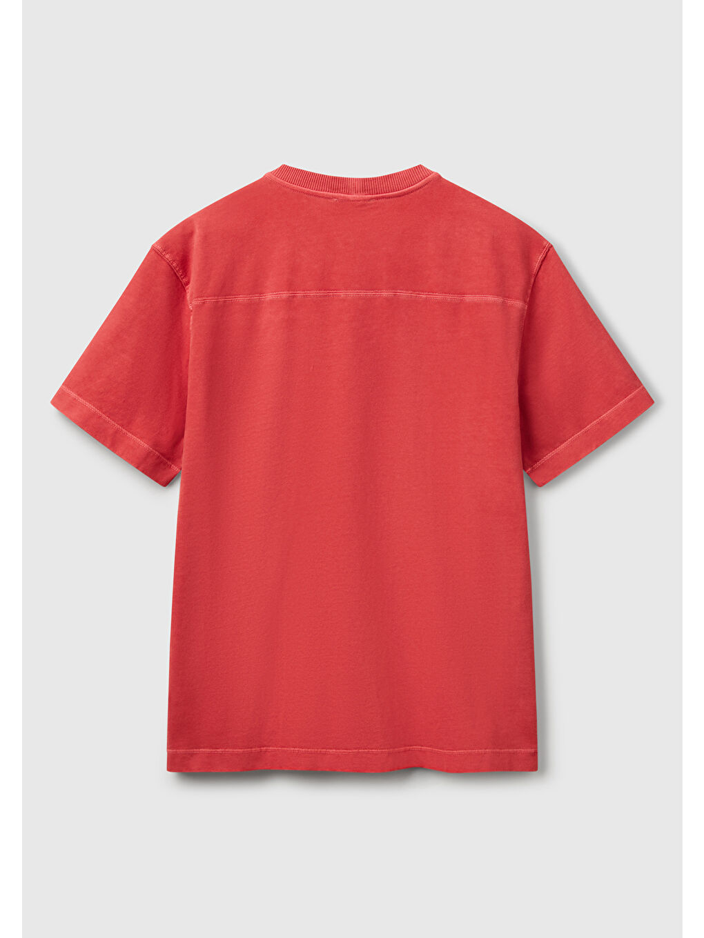 Erkek Mercan %100 Pamuk Logo Baskılı Relax Fit T-Shirt-3