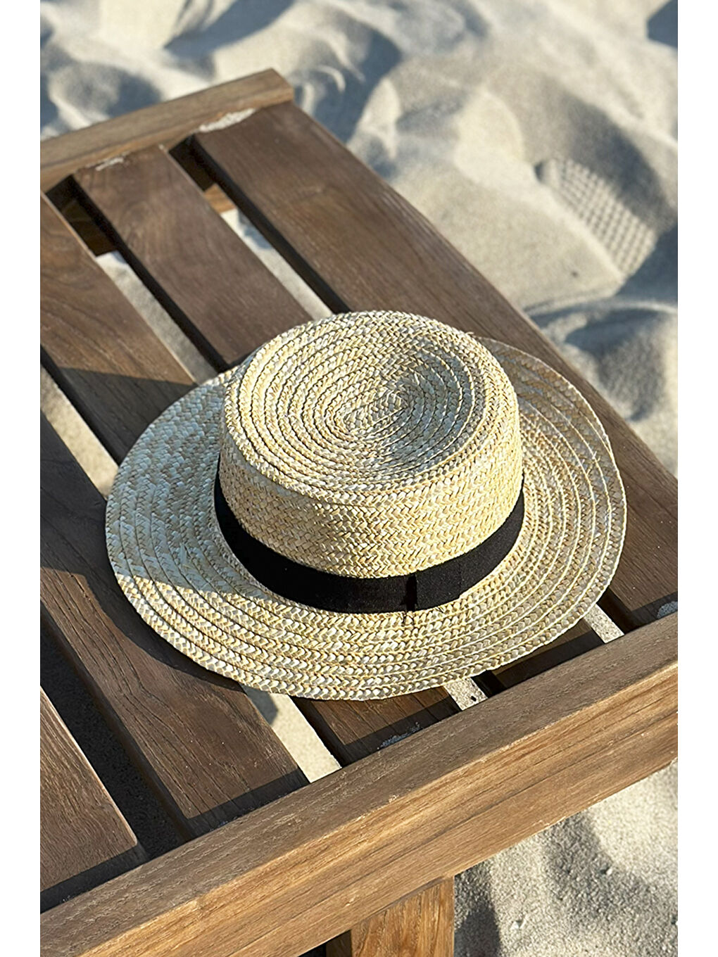 Bej Kurdele Detaylı Retro Hasır Şapka RŞ-107 Hasır-2