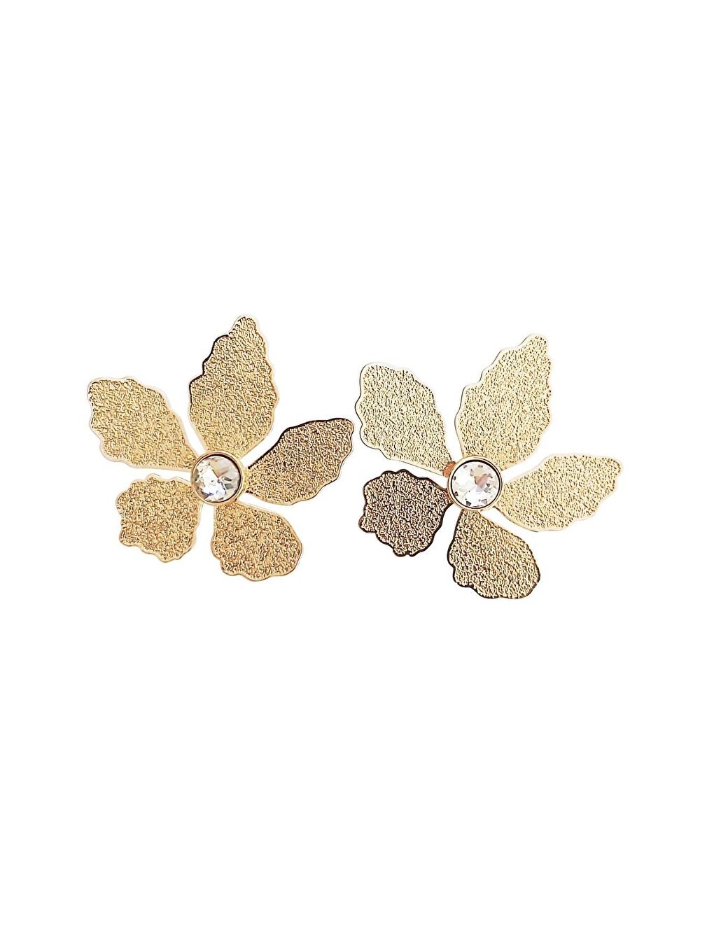 Sarı Büyük Çiçek Metal Küpe-1