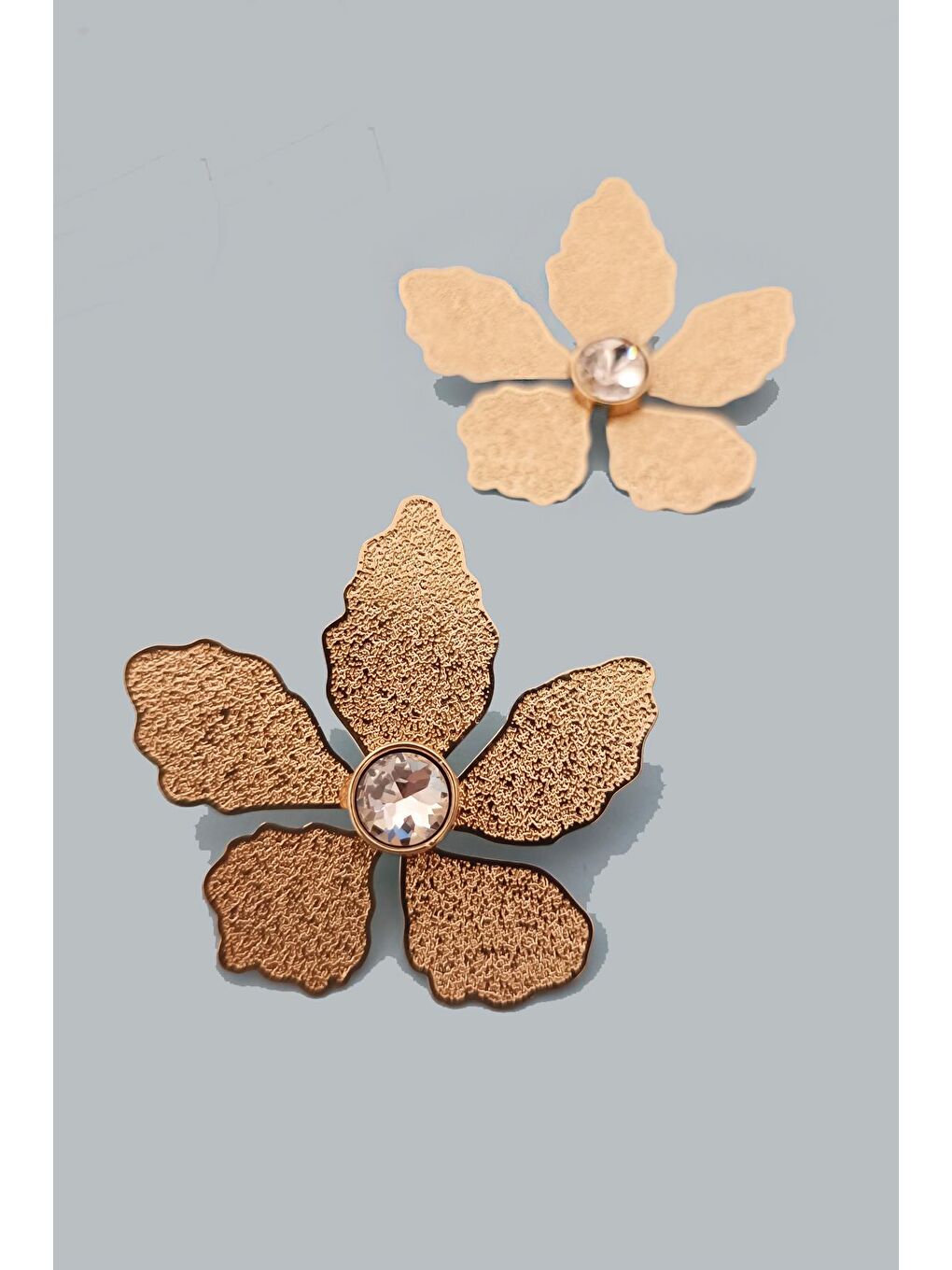 Sarı Büyük Çiçek Metal Küpe-2