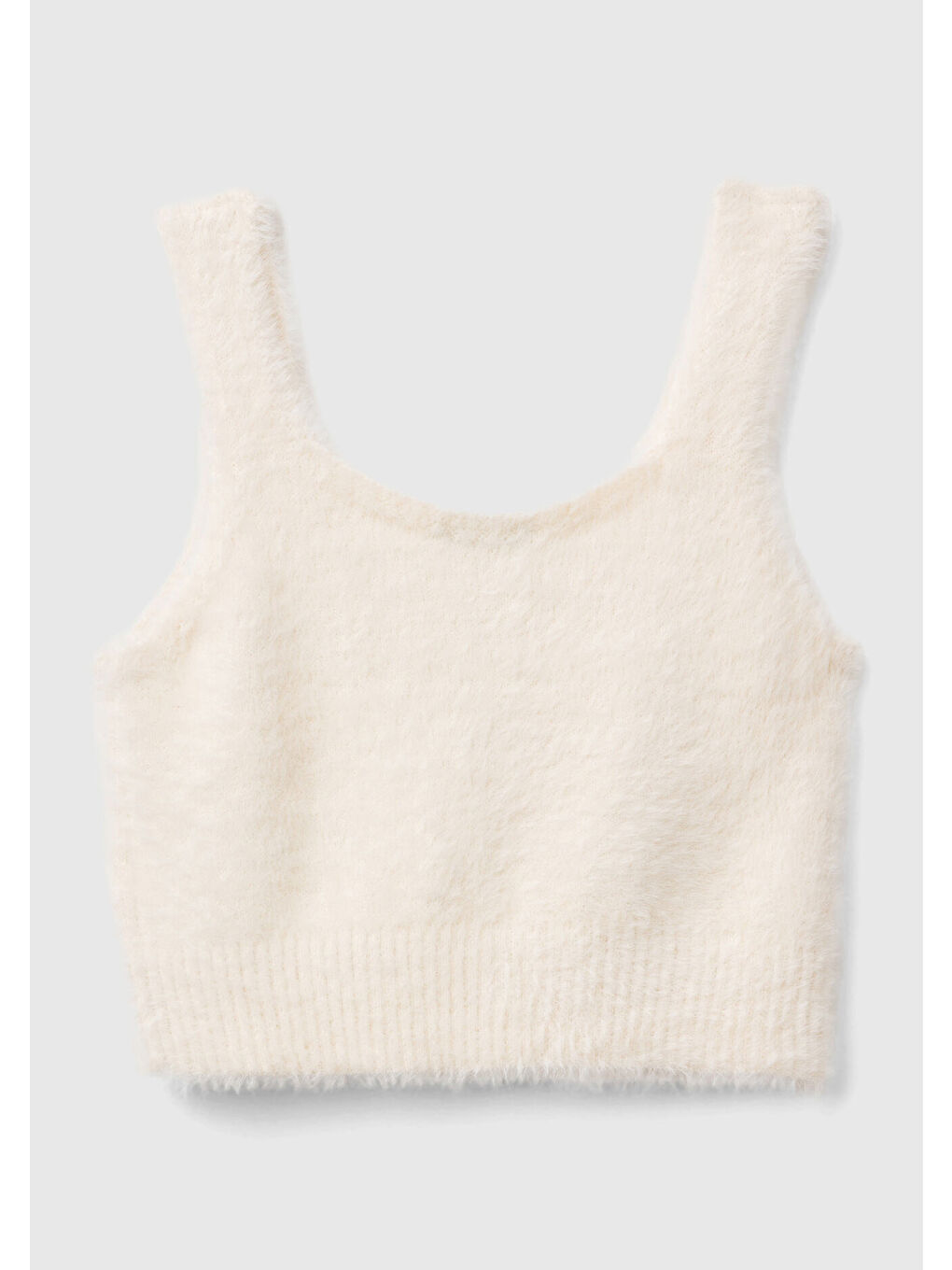 Kız Çocuk Ekru Kalın Askılı Etek Ucu Ribanalı Kolsuz Üst-1