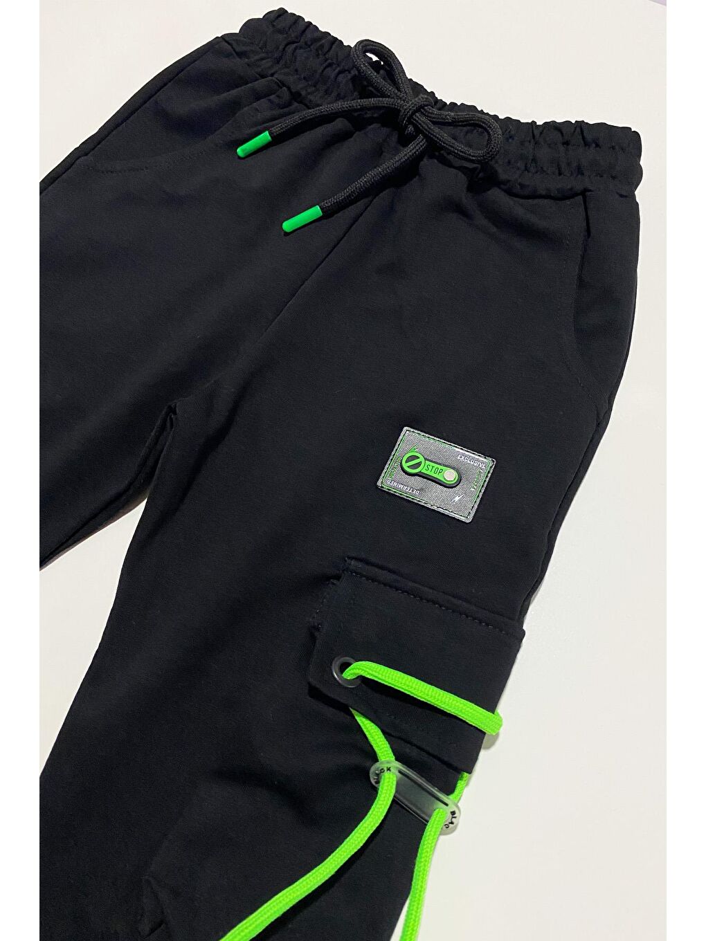 Gri Erkek Çocuk İpli Kargo Cepli Eşofman Altı ALT.0011-1