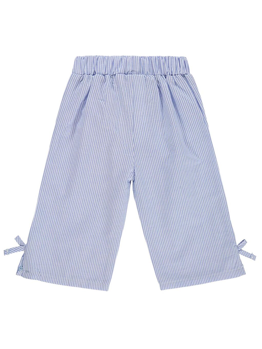 Baby Fiyonk Detaylı Çizgi Empirme 6-18 Ay Pantolon - Pastel Mavi-1