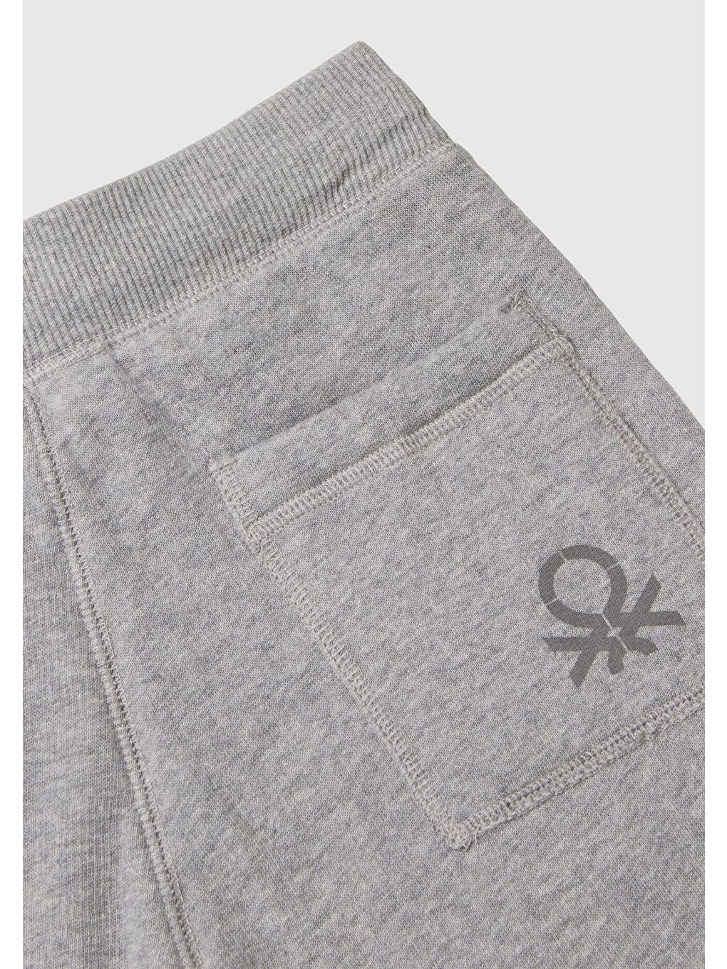 Erkek Çocuk Gri Melanj Sağ Arka Cebi Logolu Beli Lastikli Büzgü İpli Eşofman Altı-2