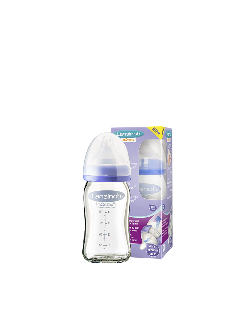 LANSINOH Renksiz Glass Feeding Bottle Cam Biberon Small 160 ml