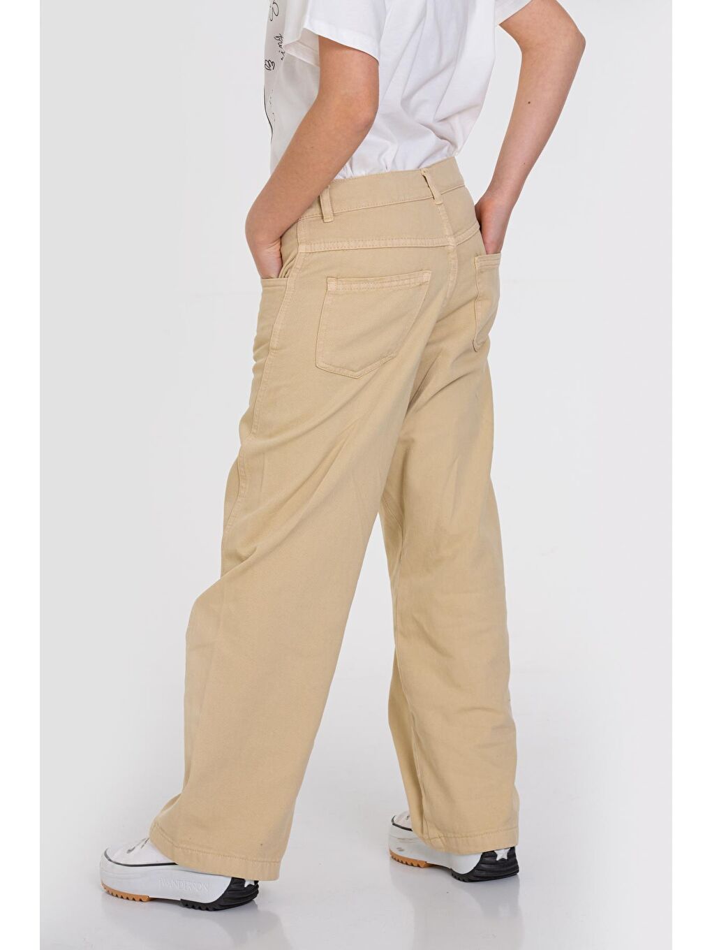 Bej Bol Paça Gabardin 4-12 Yaş Pantolon - 23344-1-1