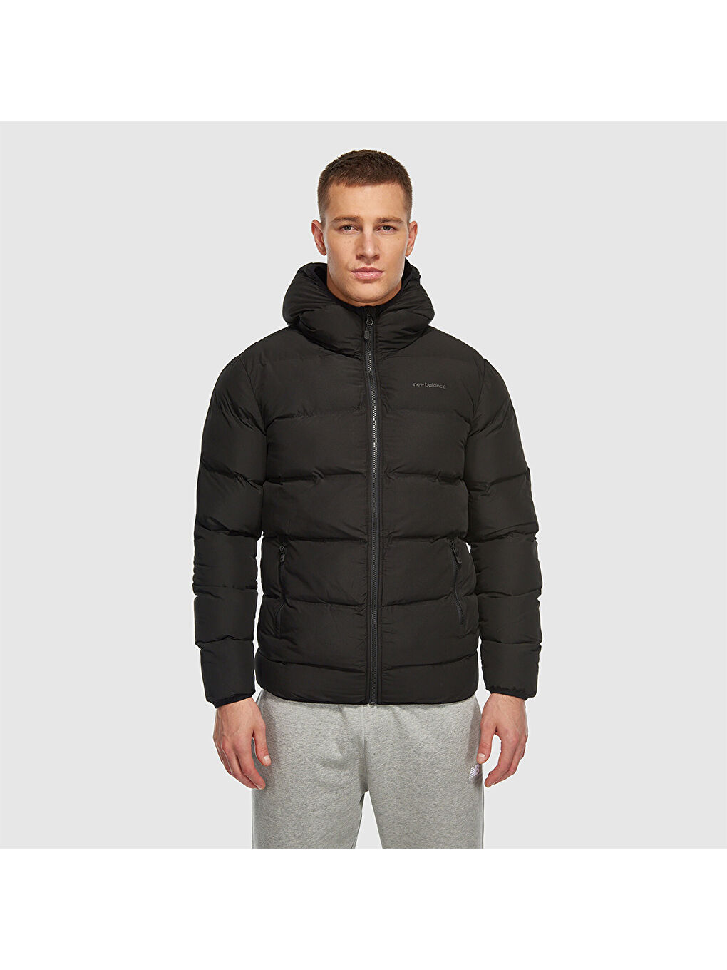 3328 Erkek Siyah Kapüşonlu Şişme Mont