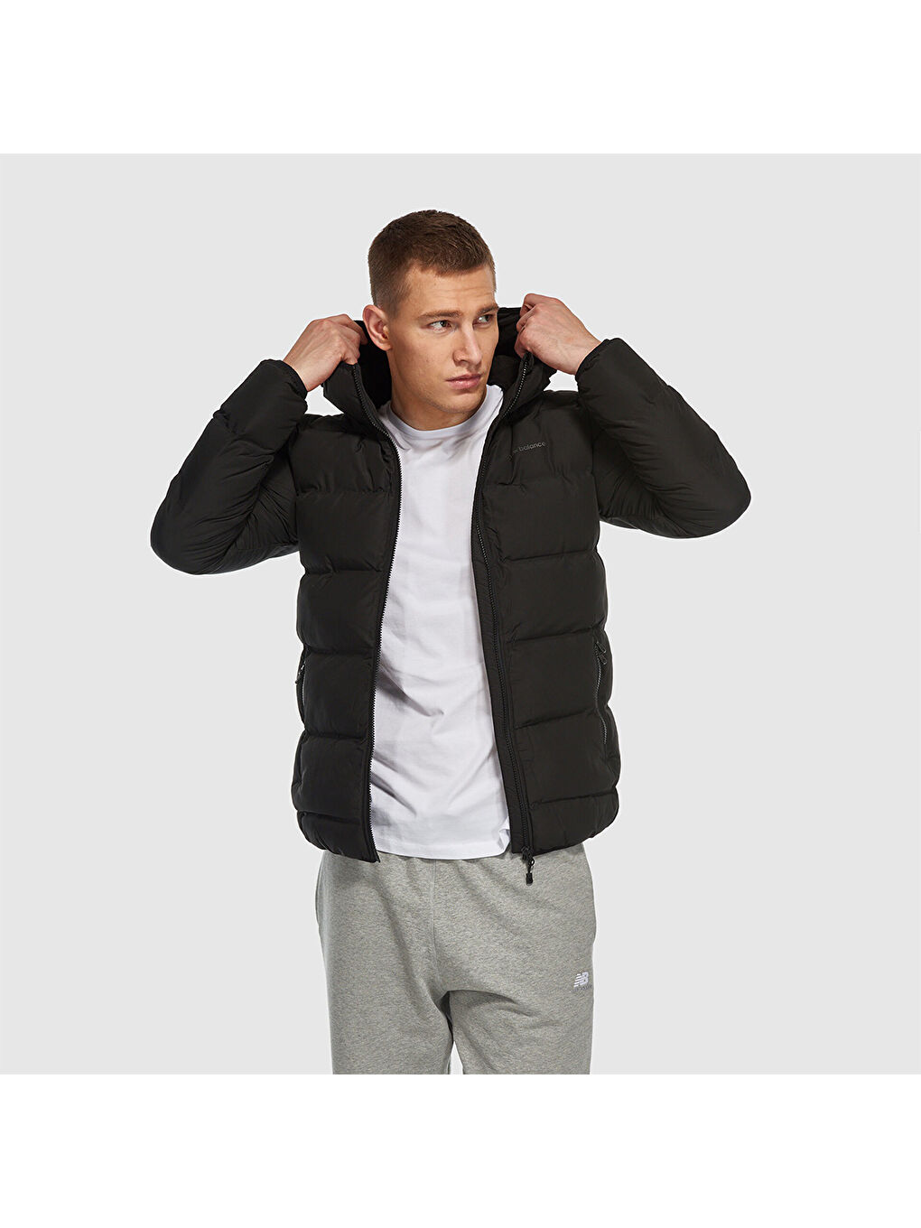 3328 Erkek Siyah Kapüşonlu Şişme Mont-1