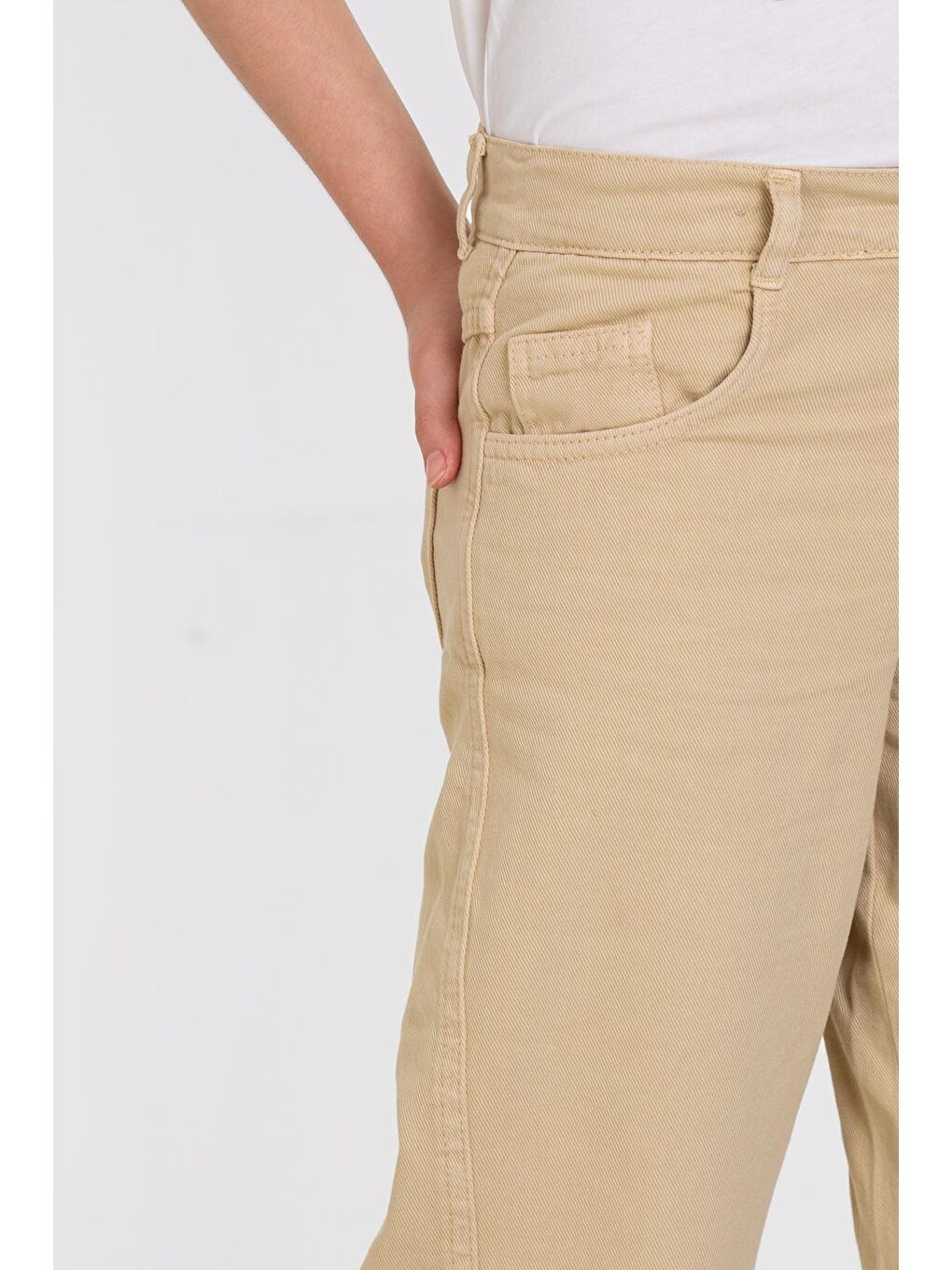 Bej Bol Paça Gabardin 4-12 Yaş Pantolon - 23344-1-2