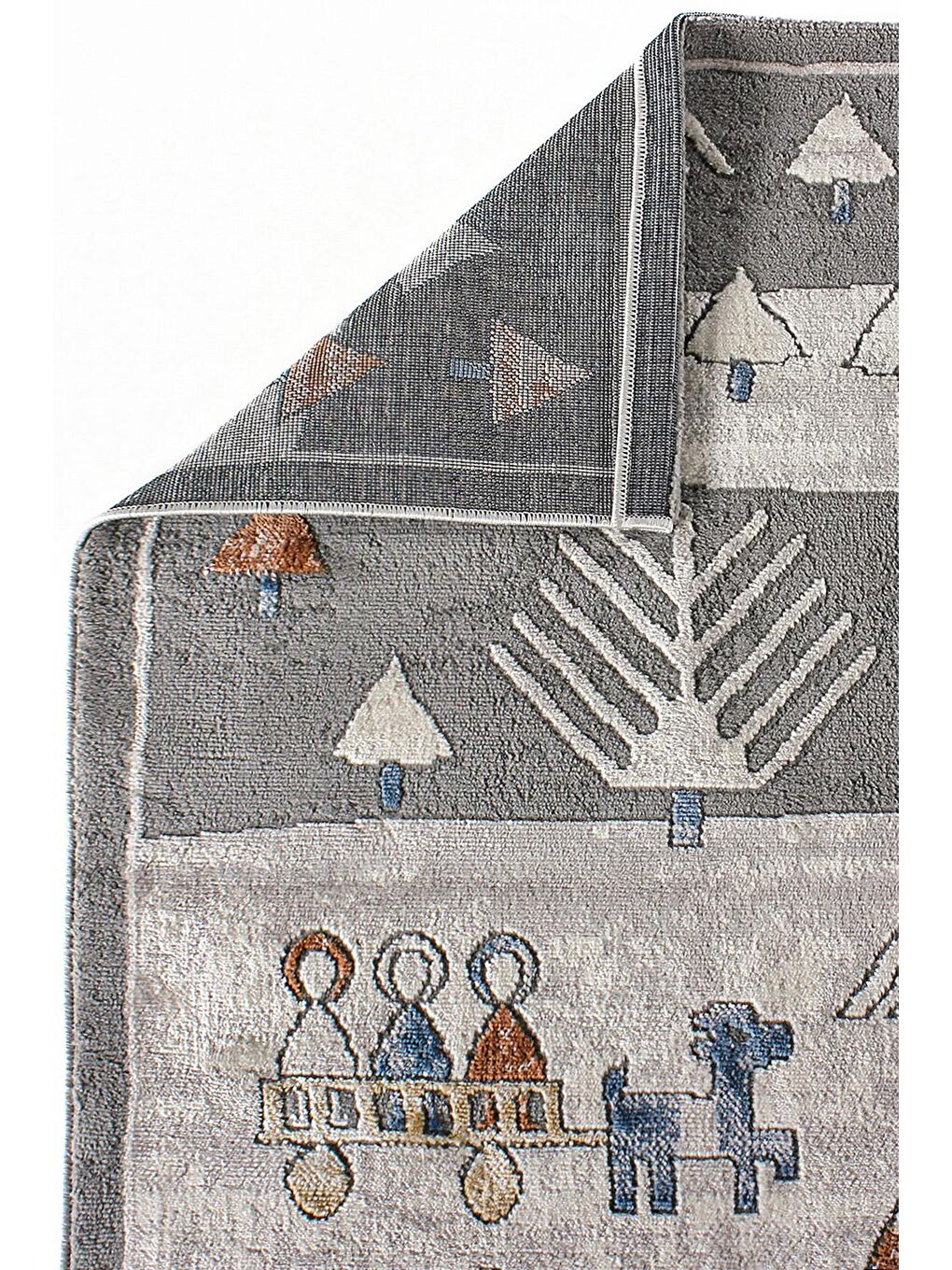 Gri Konfor Motto Kids 4583 Modern Dokuma Çocuk Halısı-160x230-3