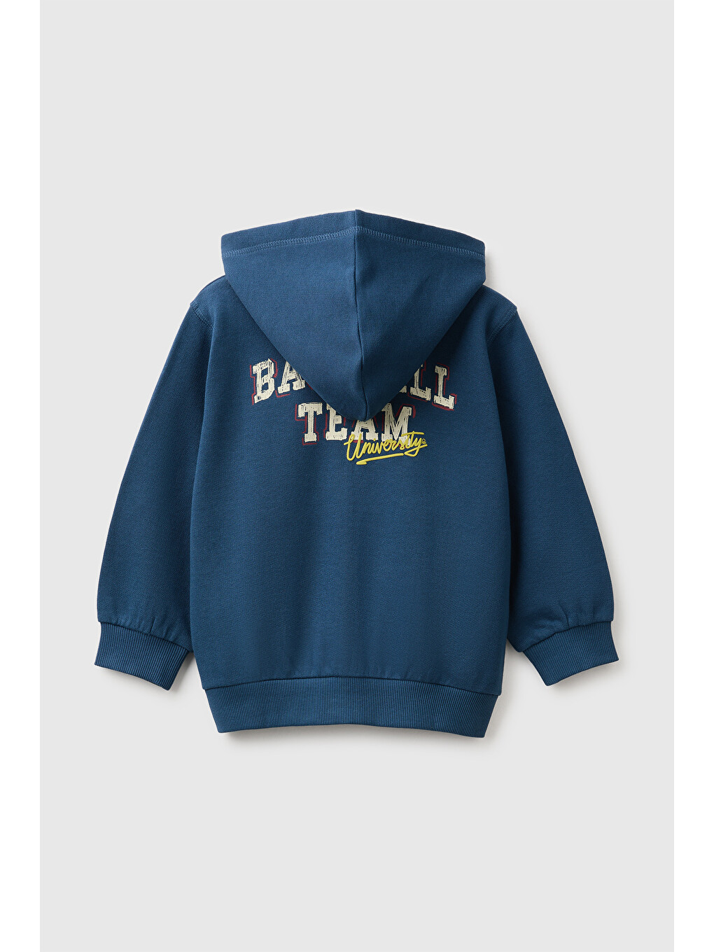 Erkek Bebek Lacivert Ribanalı Cepli Kapüşonlu Fermuarlı Sweatshirt-1