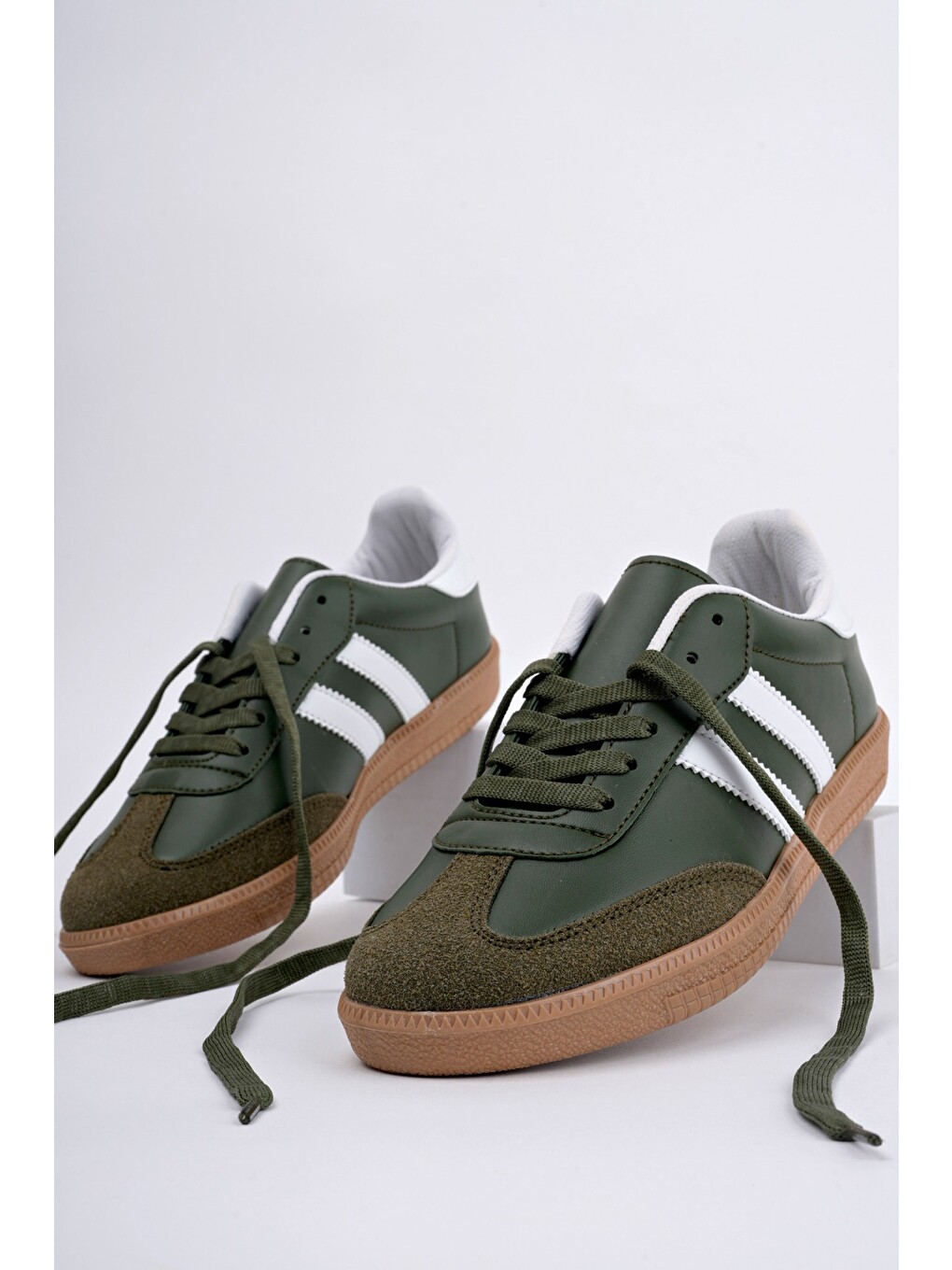Haki GORDON Unisex Ortopedik Günlük Bağcıklı Yürüyüş Koşu Sneaker Spor Ayakkabı-5