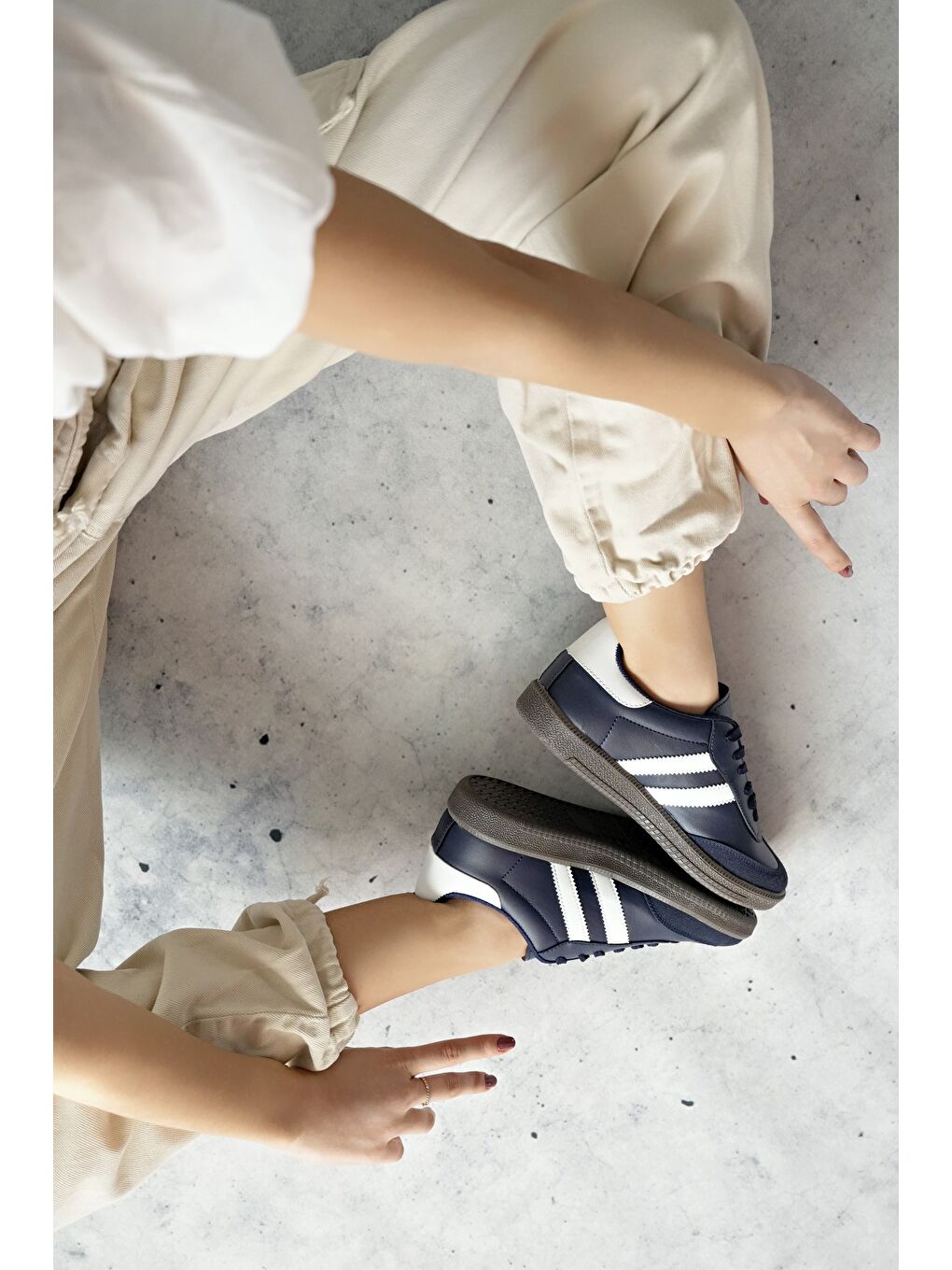 Lacivert GORDON Unisex Ortopedik Günlük Bağcıklı Yürüyüş Koşu Sneaker Spor Ayakkabı-2