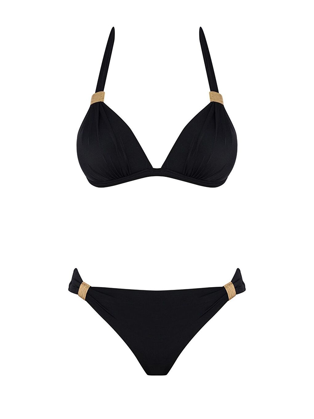 Sailor Moda Siyah Aksesuarlı Kaplı Destekli Bikini Takım