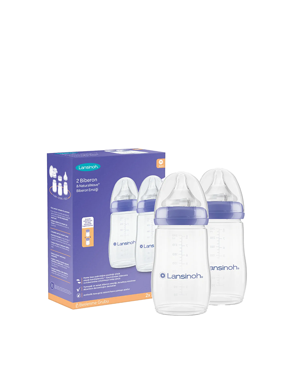 LANSINOH Renksiz Feeding Bottles 2 x 240 ml