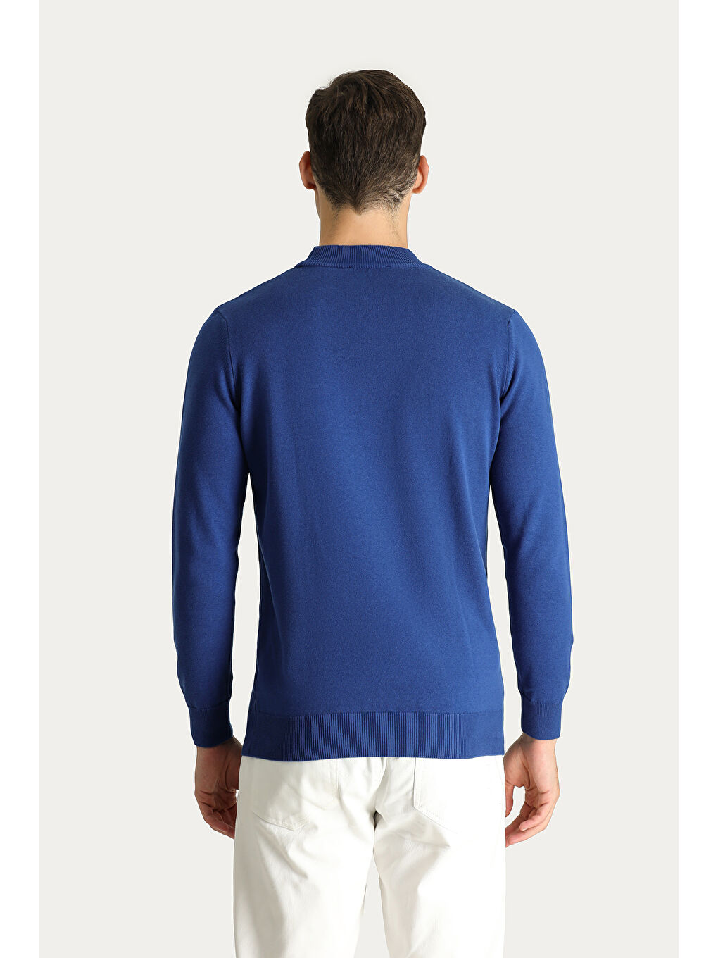 İndigo Bato Yaka Regular Fit Pamuklu Triko Büyük Beden Kazak-2