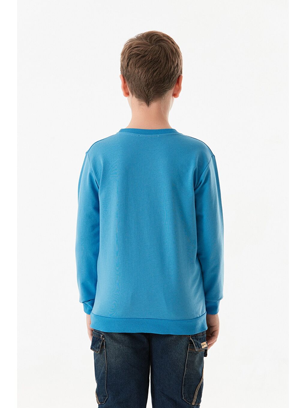 Mavi Strong Baskılı Bisiklet Yaka Erkek Çocuk Sweatshirt-3