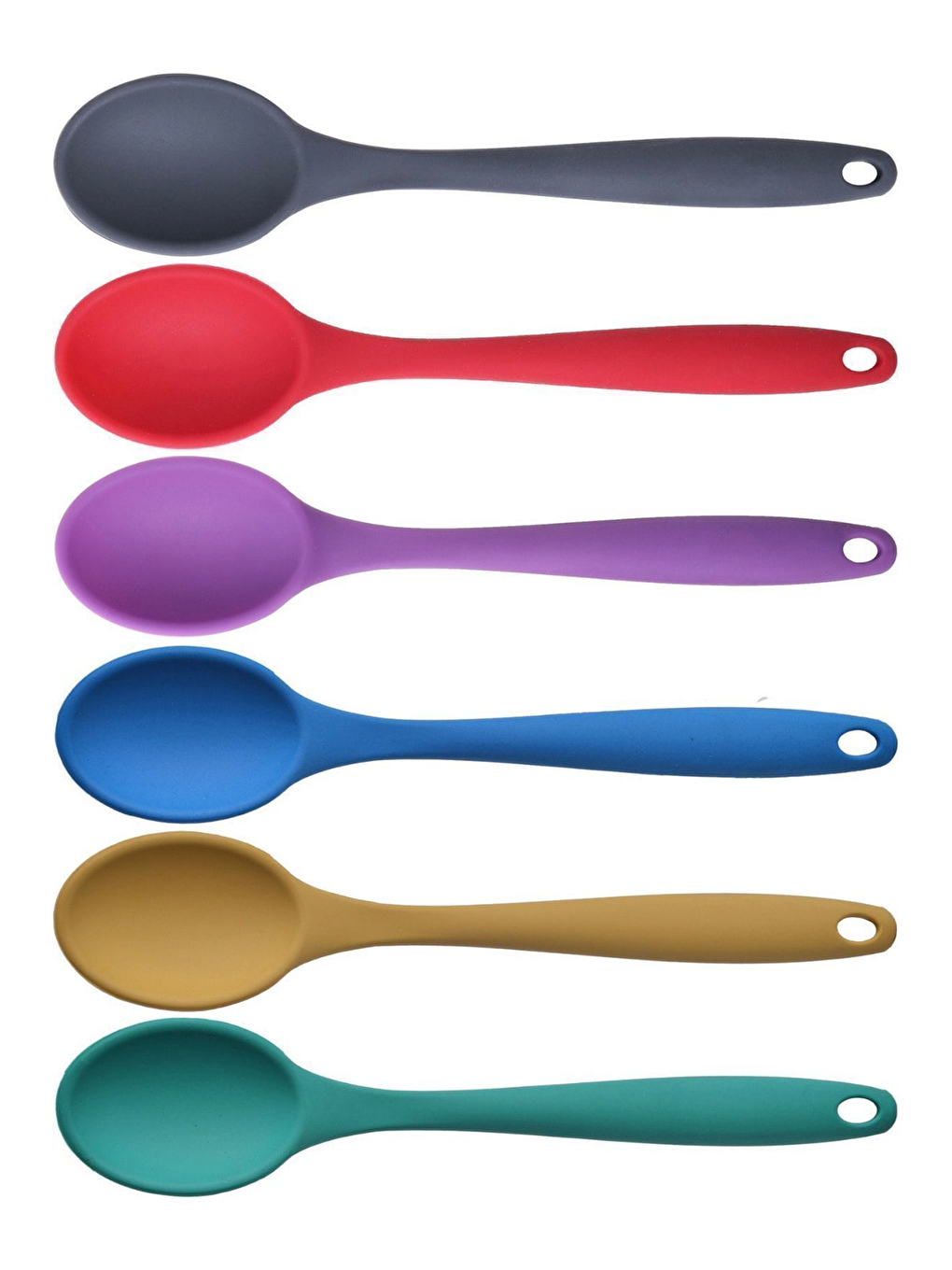 Karışık Büyük Boy Yanmaz Silikon Kaşık Seti 6 Adet