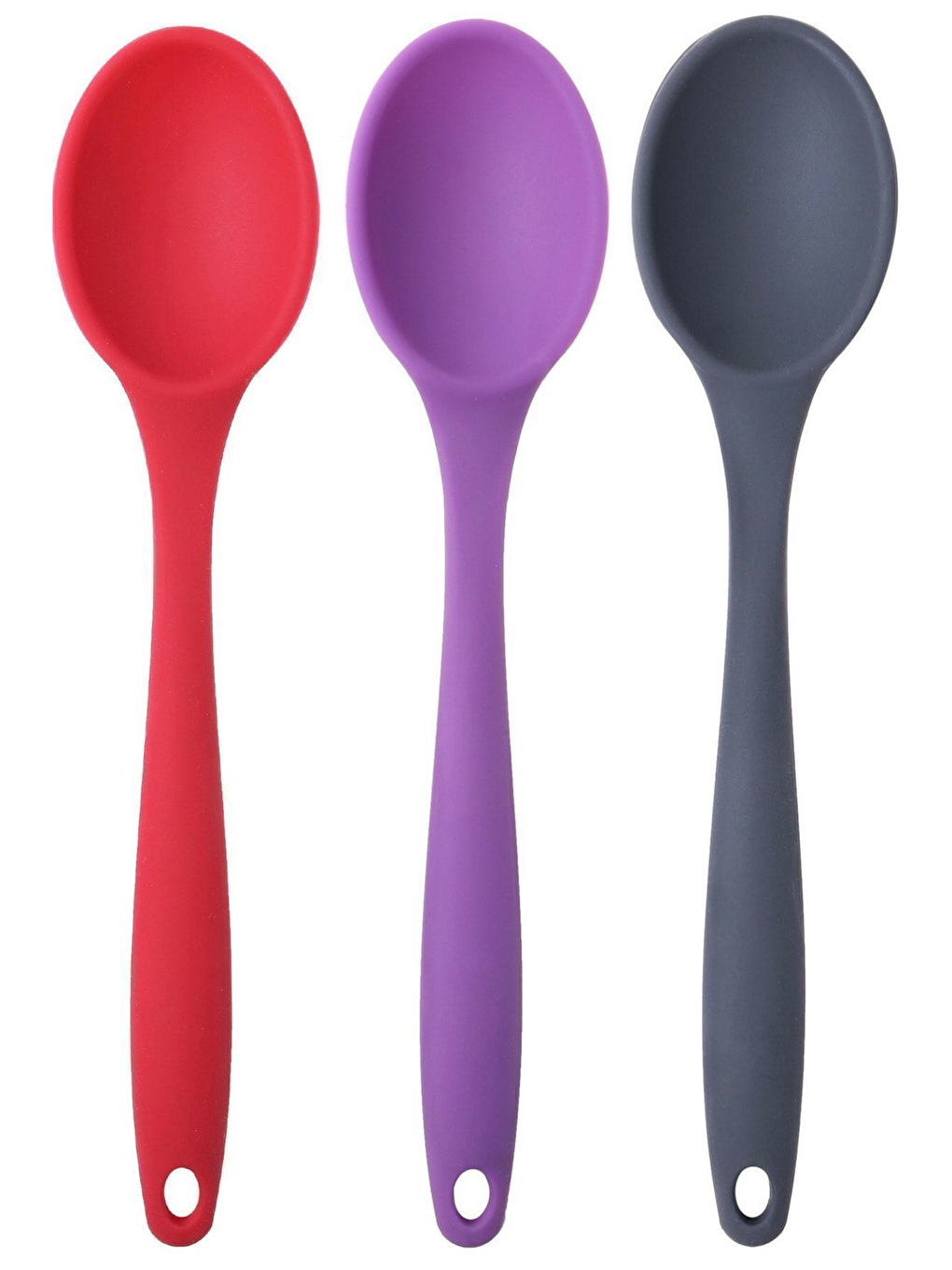 Karışık Büyük Boy Yanmaz Silikon Kaşık Seti 6 Adet-3
