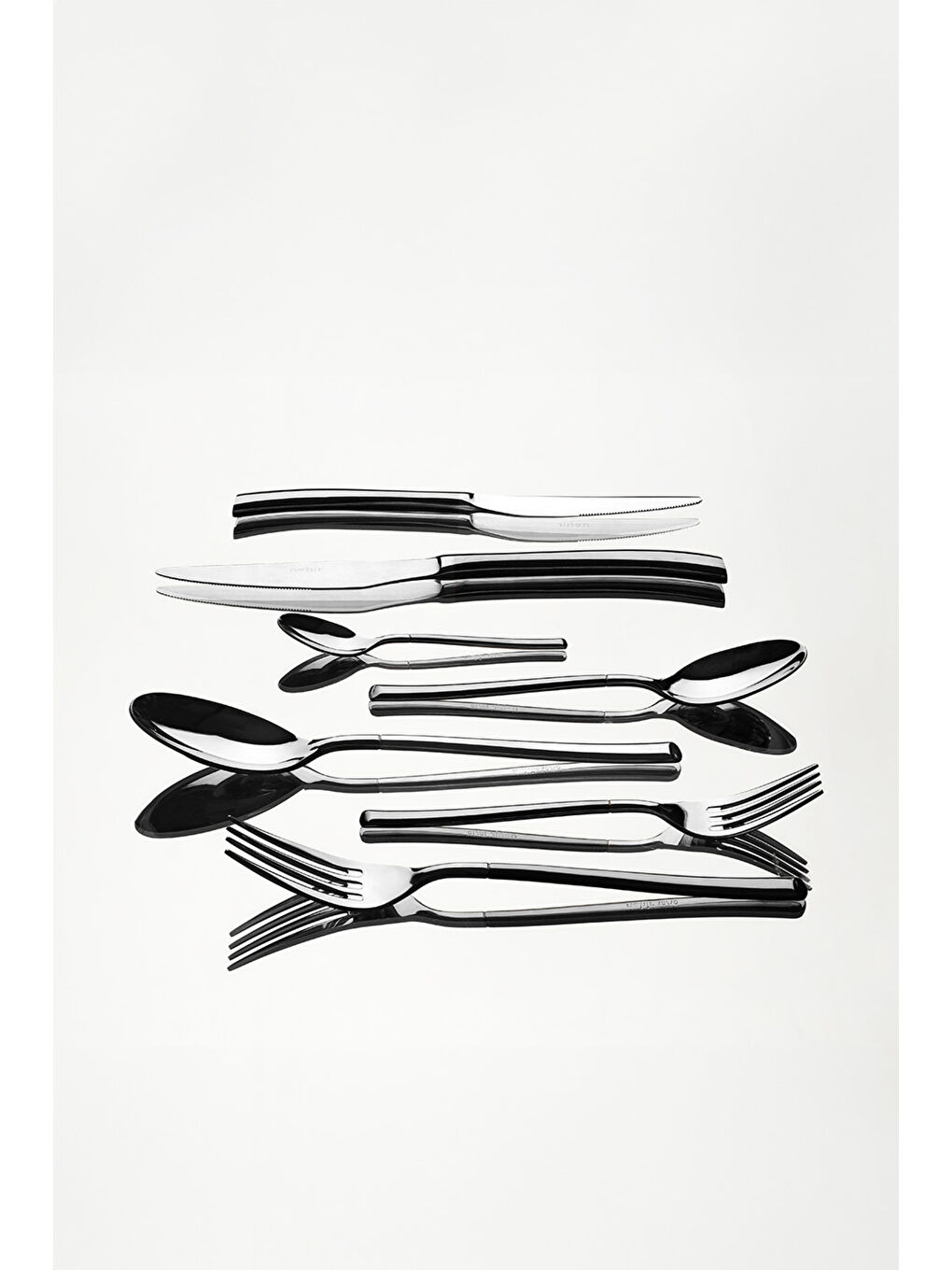 Gri Elegance Saten 12 Kişilik 84 Parça Deri Kutulu Çatal Kaşık Bıçak Takımı-2