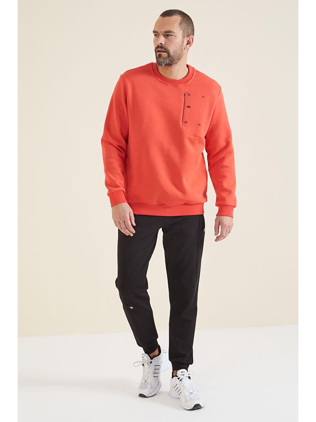 TOMMYLIFE Kırmızı Fiesta Gizli Cep Detaylı Erkek Sweatshirt - 88292 - 4