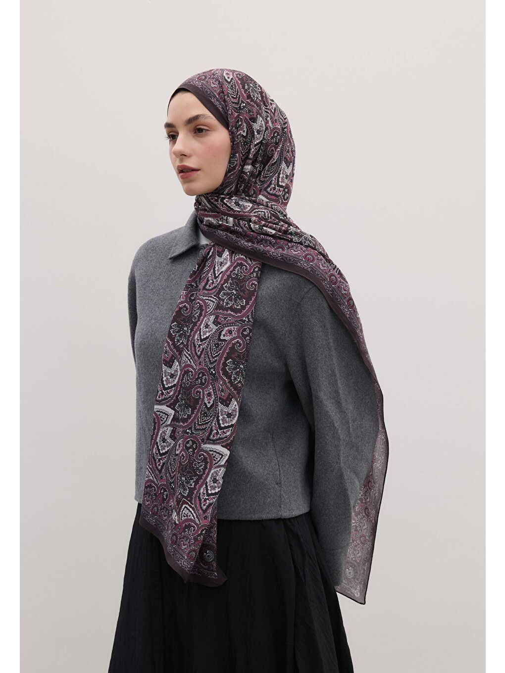 Kırmızı Vıntage Echo Desen Şal Erik Çürüğü-1