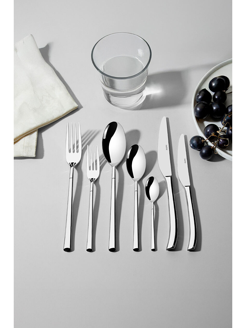 Gri Elegance Sade 12 Kişilik 84 Parça Kutulu Çatal Kaşık Bıçak Takımı-4