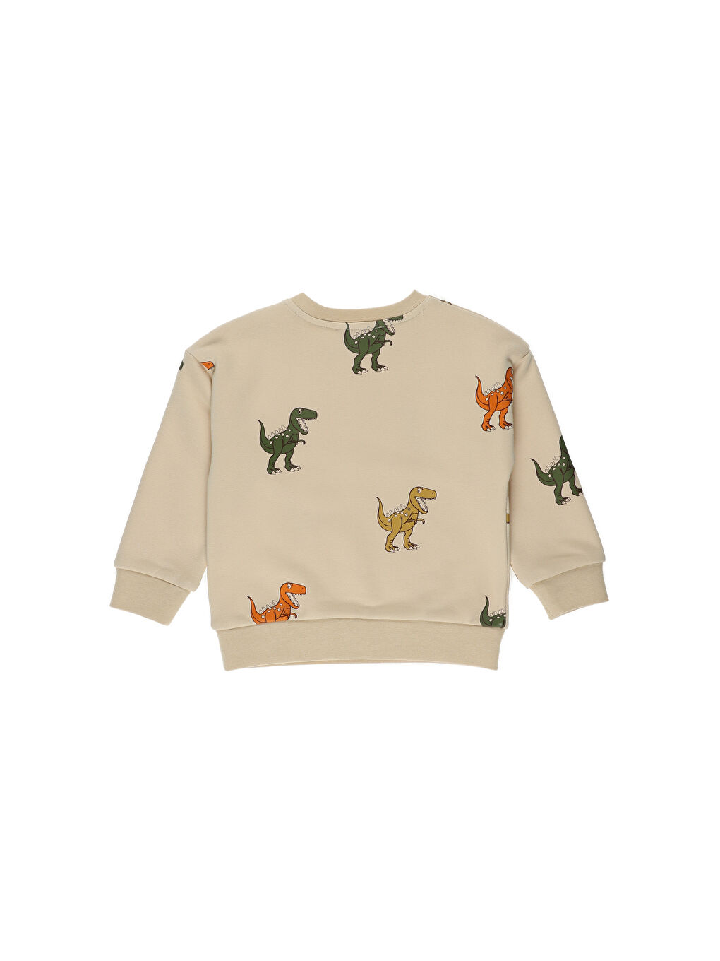 Panço Bej Erkek Çocuk  Dinozor Baskılı Sweatshirt - 6