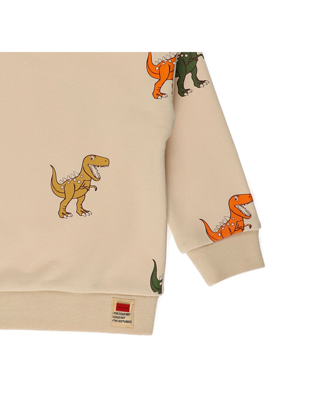 Panço Bej Erkek Çocuk  Dinozor Baskılı Sweatshirt - 7