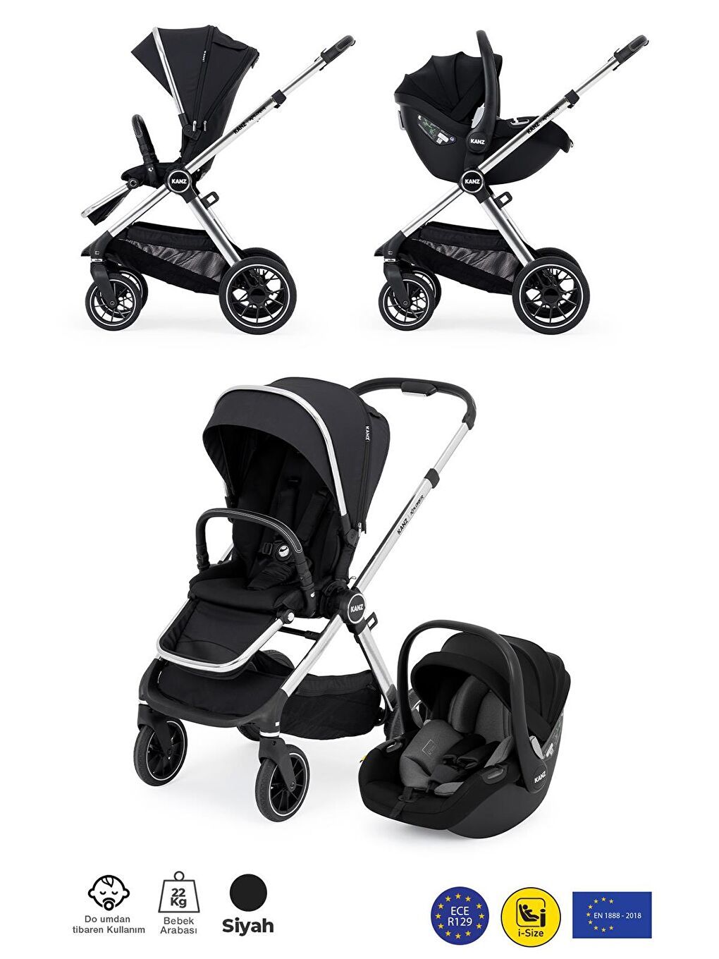 Explorer Travel Sistem Bebek Arabası - Siyah-1