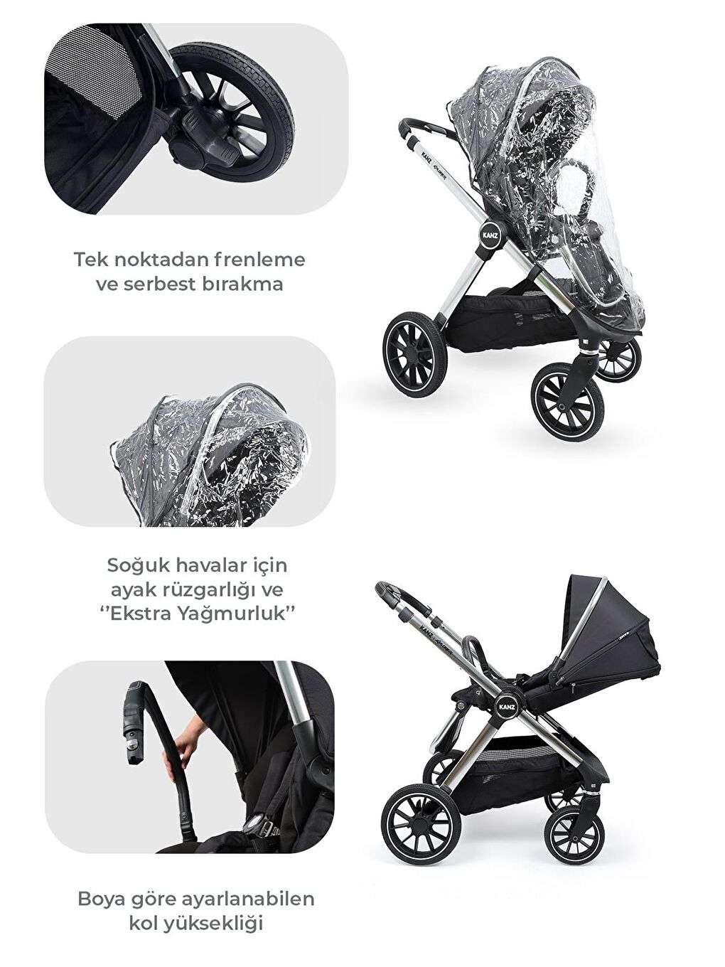 Explorer Travel Sistem Bebek Arabası - Siyah-3