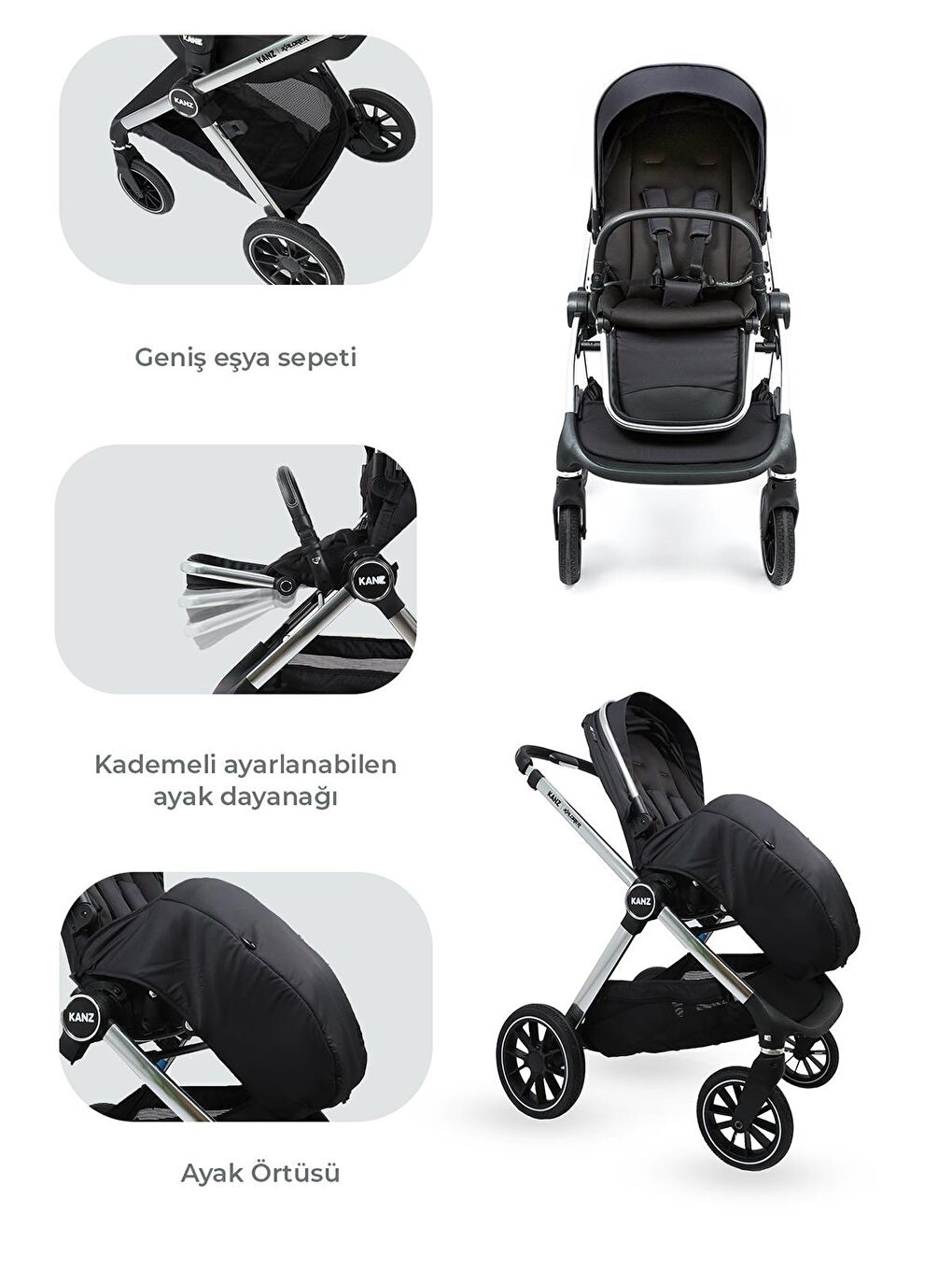 Explorer Travel Sistem Bebek Arabası - Siyah-4