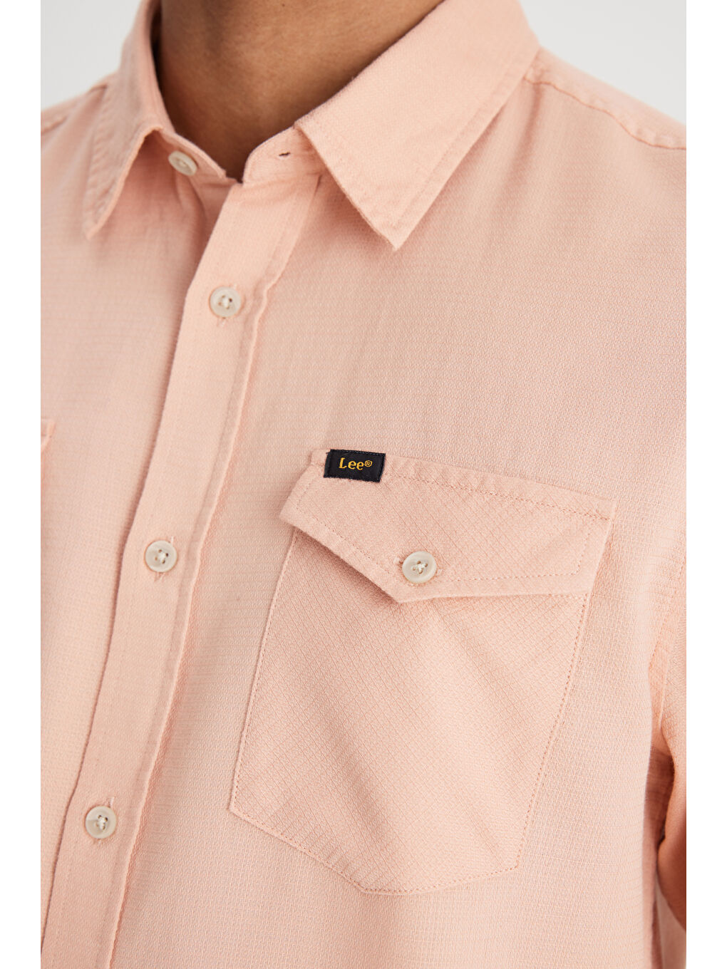 Regular Fit %100 Pamuk Açık Pembe Gömlek-3