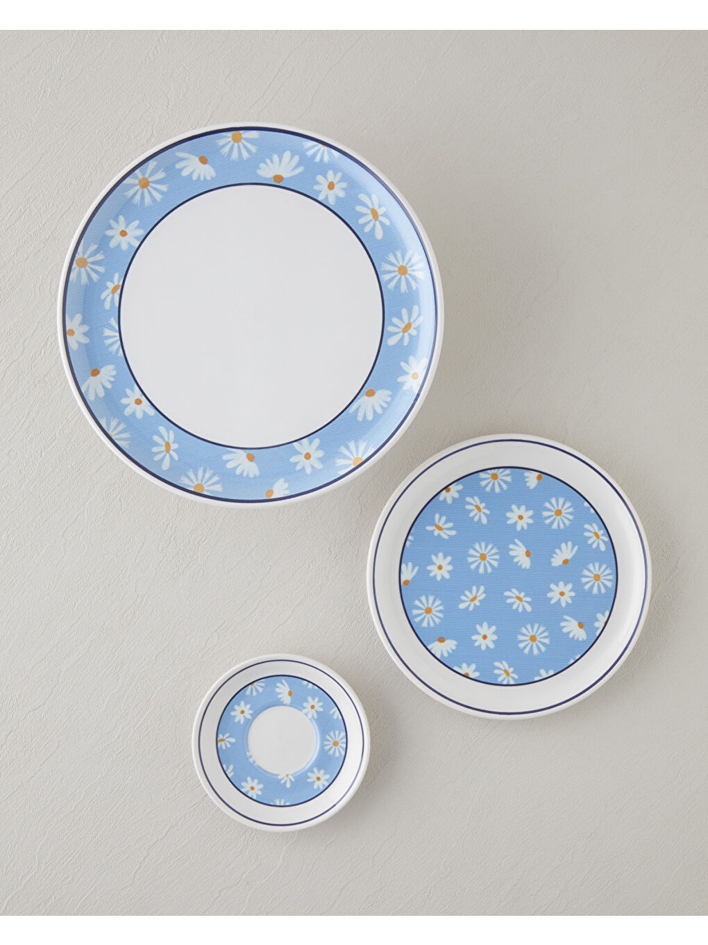 Beyaz Daisy Seramik Pasta Seti 13 parça 6 kişilik Renkli-1