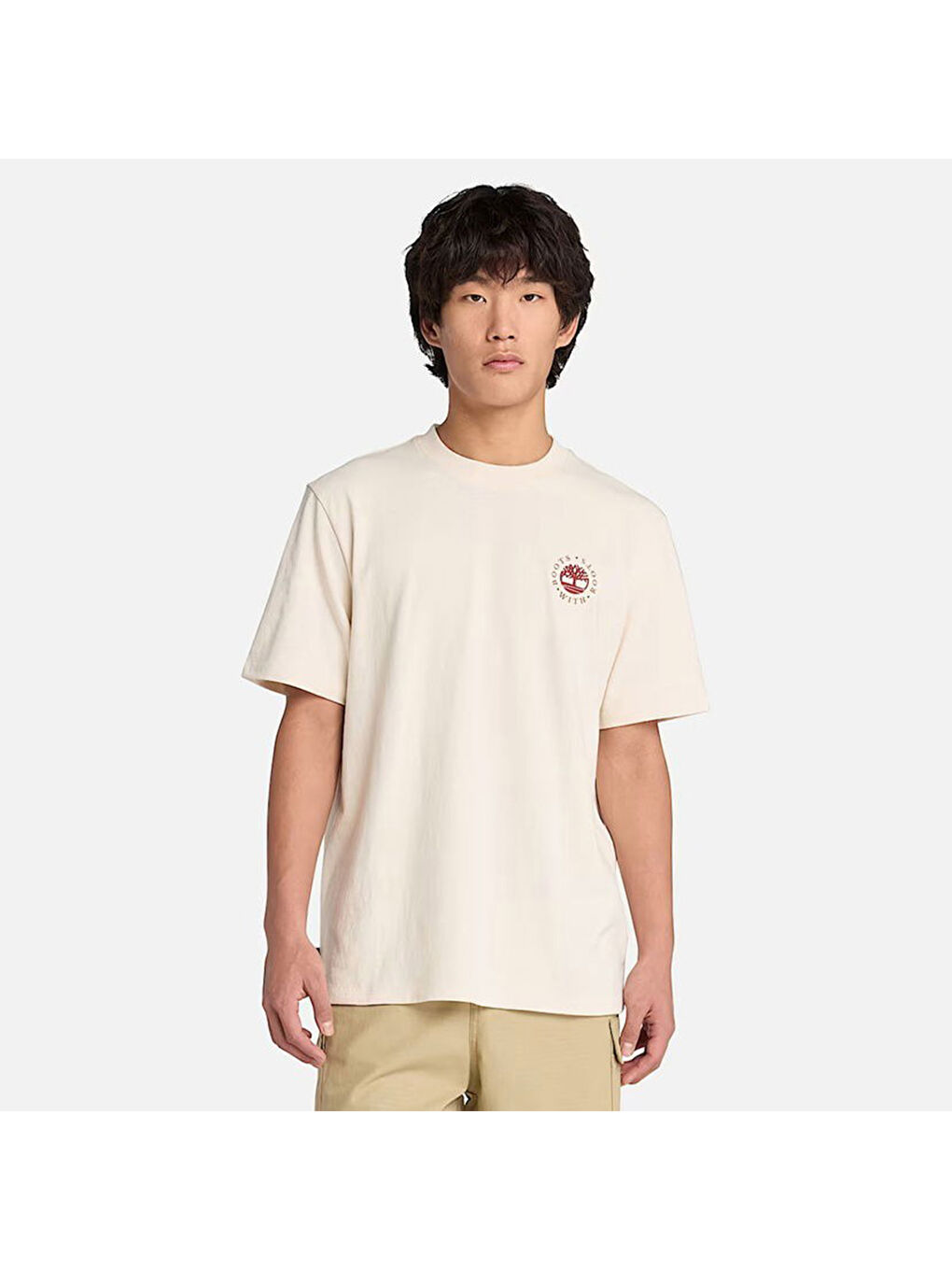 Washed Boot Lab Back Graphic Erkek Sarı Yuvarlak Yaka Tişört