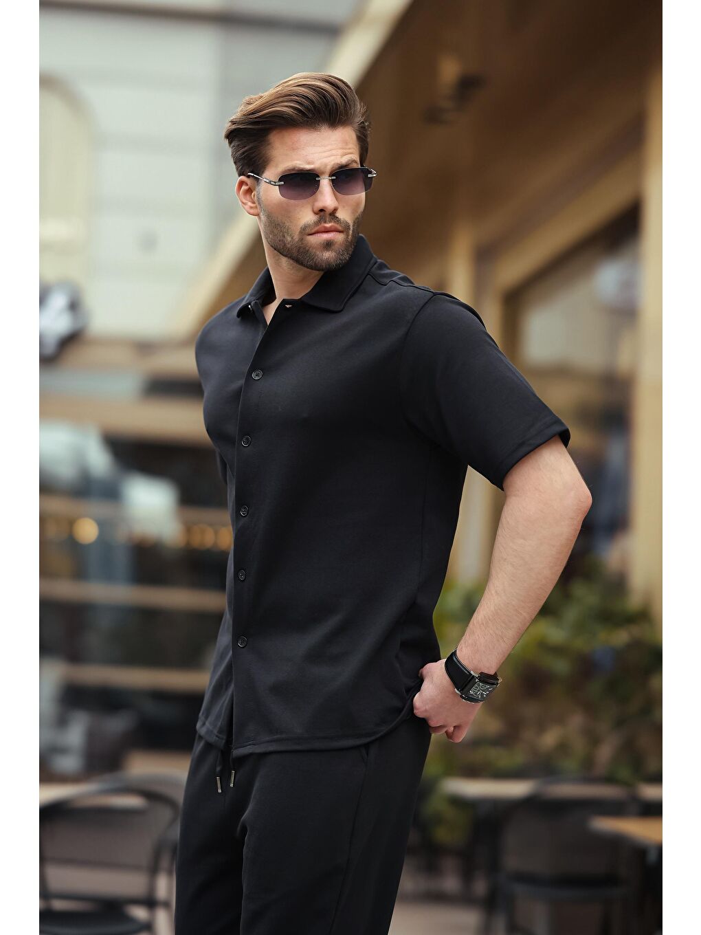 Siyah Basic Erkek İkili Takım E7313-1