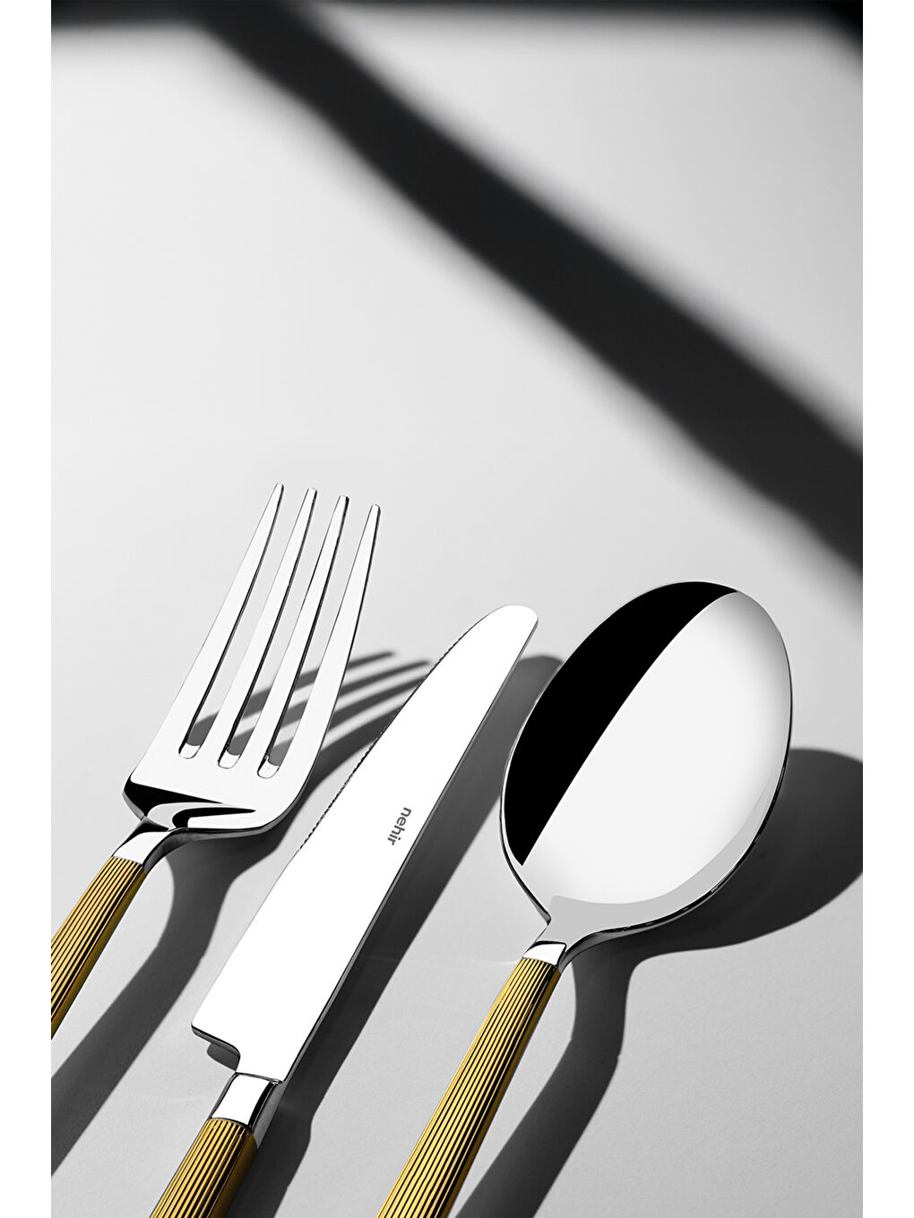 Sarı Maria Altın Saten 12 Kişilik 84 Parça Deri Çatal Kaşık Bıçak Takımı-1