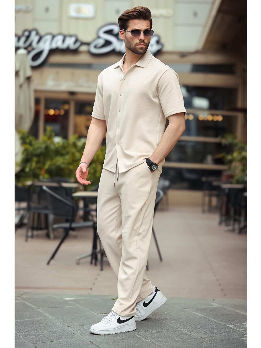 Bej Basic Erkek İkili Takım E7313