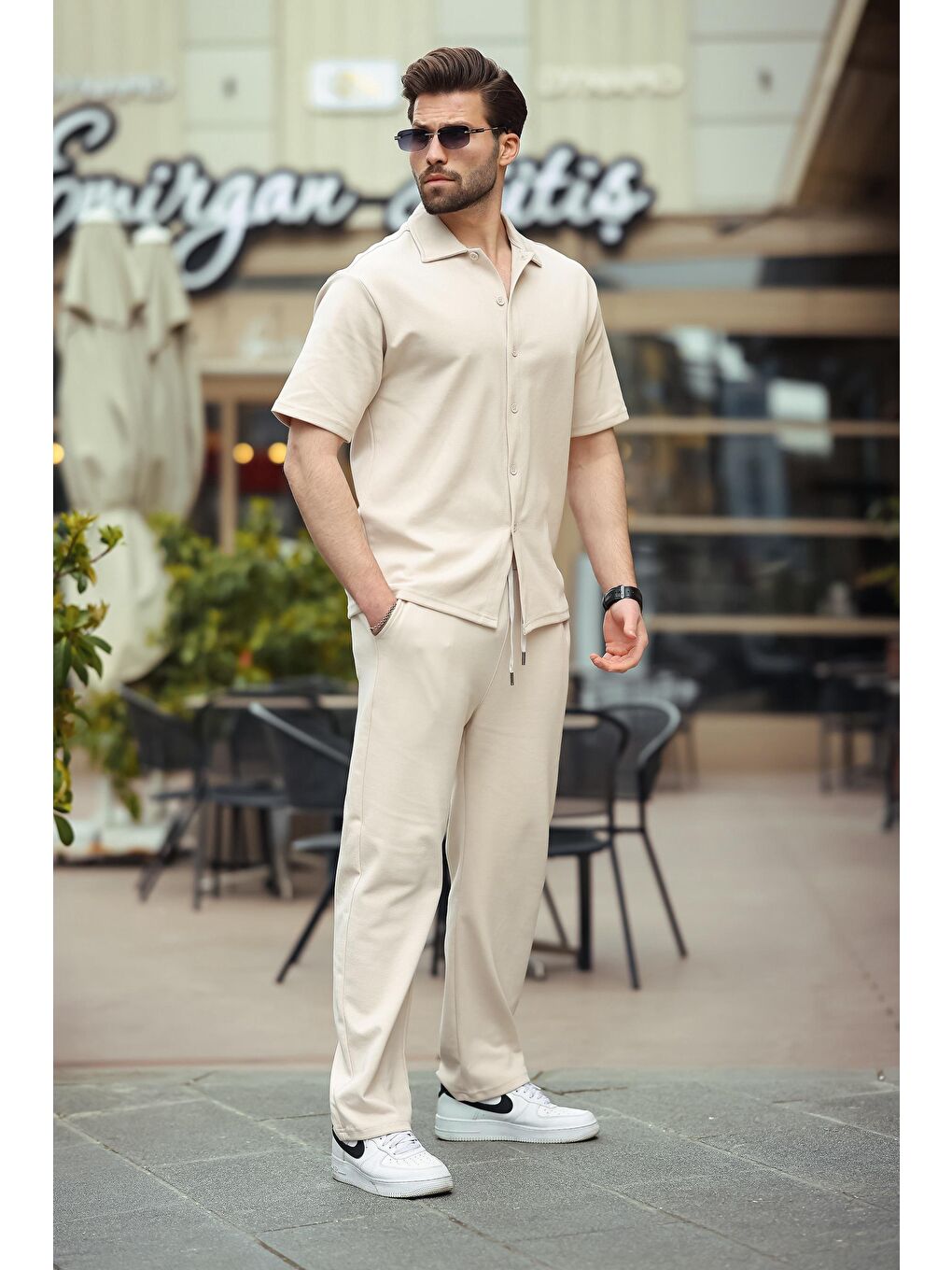 Bej Basic Erkek İkili Takım E7313-1