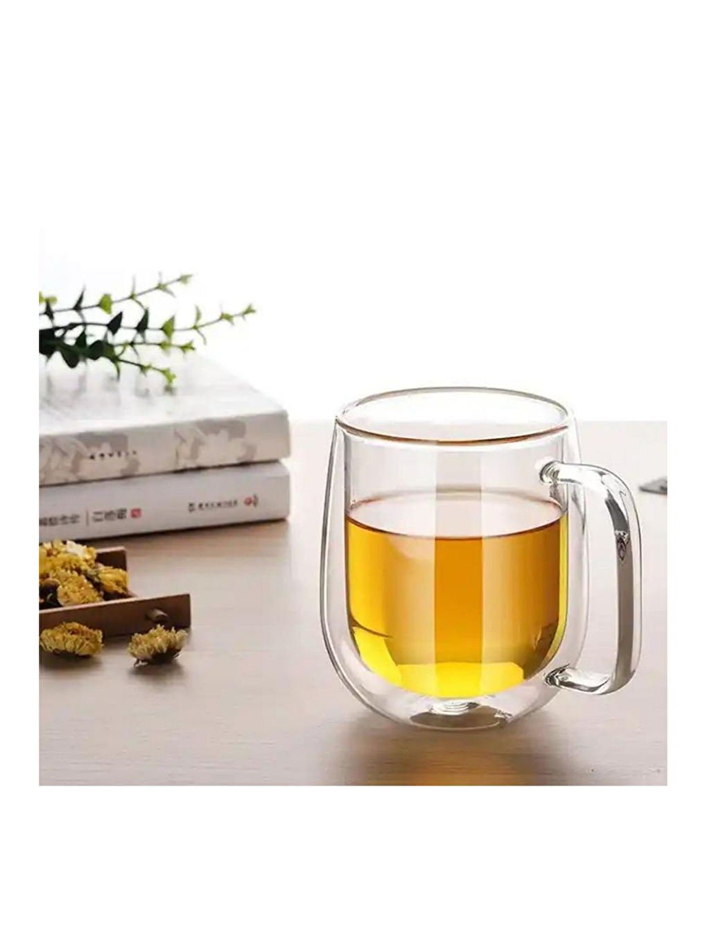 Renksiz Çift Cidarlı Borosilikat Cam Kupa 300 ml 6 Adet-3