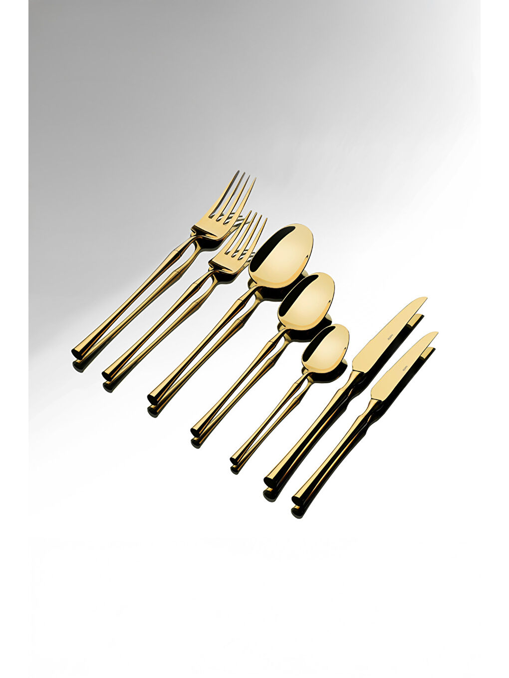 Sarı Marbella Full Altın 12 Kişilik 84 Parça Deri Kutulu Çatal Kaşık Bıçak Takımı-2