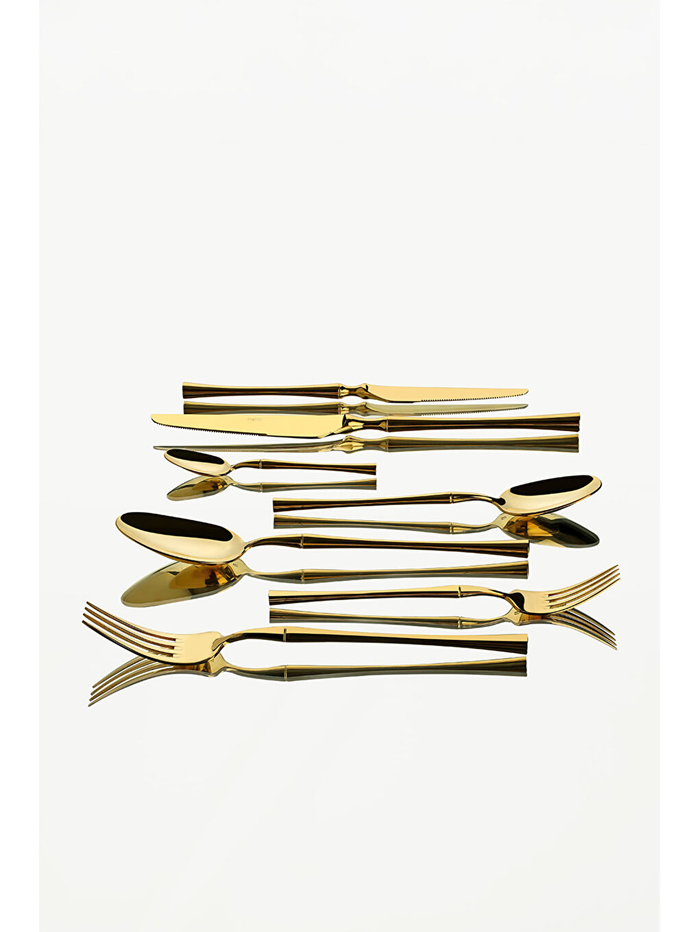 Sarı Marbella Full Altın 12 Kişilik 84 Parça Deri Kutulu Çatal Kaşık Bıçak Takımı-3