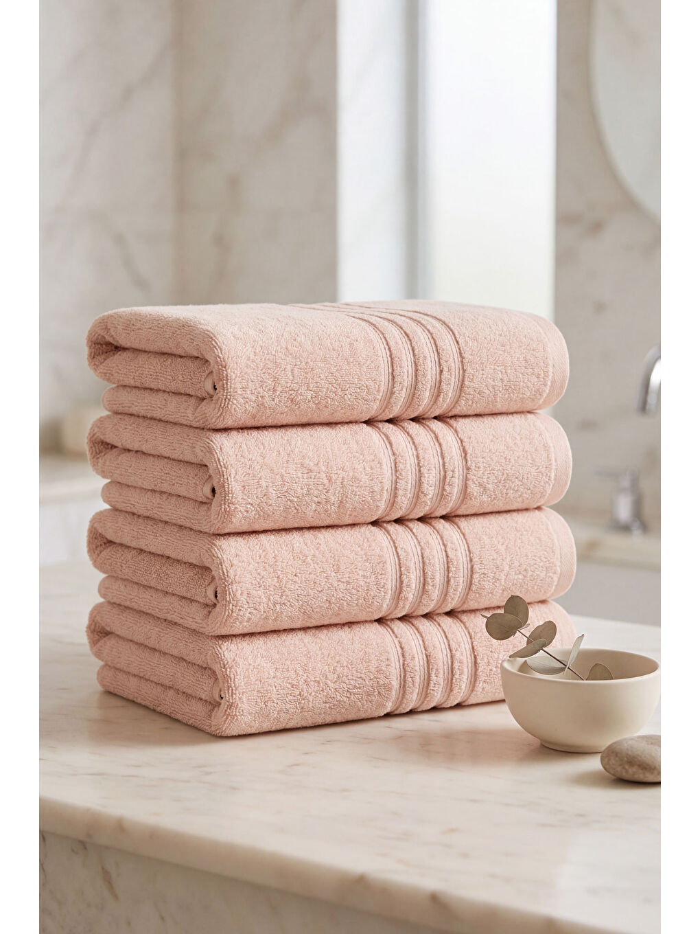 Pembe 4 Adet Kronos Serisi Otel El Yüz Havlusu 50x90 300gr