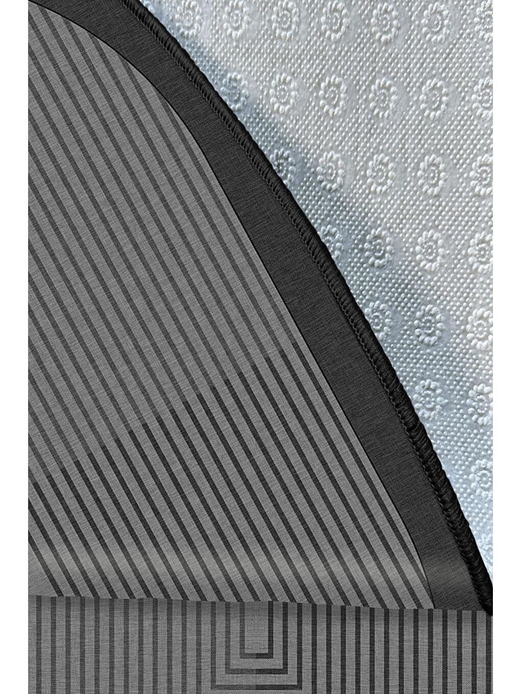 Antrasit Özel Tasarım, Kaymaz Taban, İnce, Yıkanabilir, Modern Halı WOOKECE1417 120x180-6