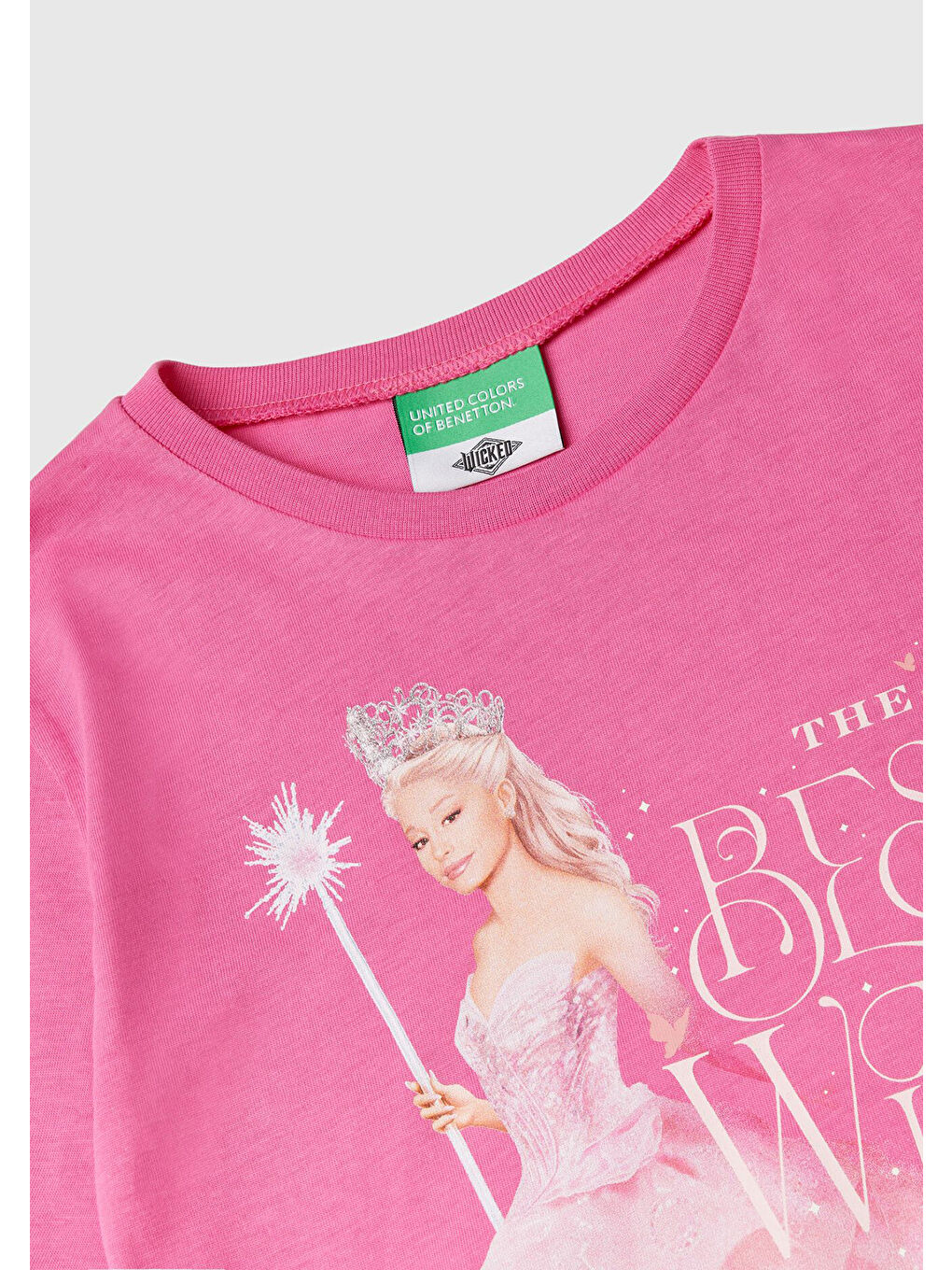 United Colors Of Benetton Kız Çocuk Pembe Etek Ucu Logolu Önü Çok Renkli Baskılı Uzun Kollu T-Shirt - 2